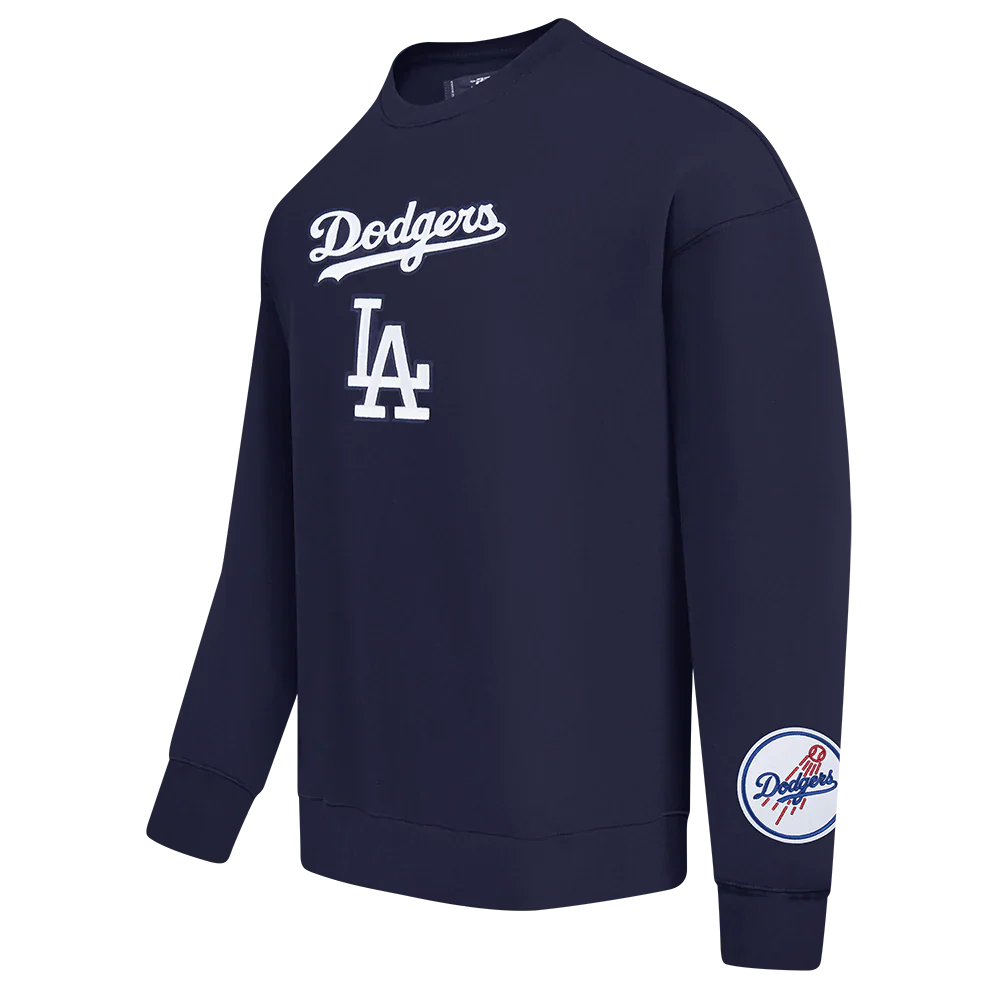 Pro Standard LA Dodgers Wingspan Drop Shoulder Crewneck - Midnight Navy 3