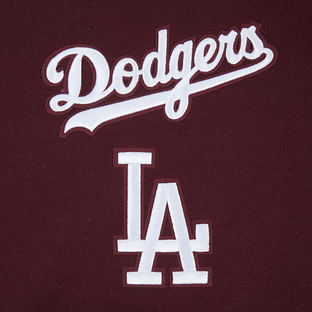 Pro Standard La Dodgers Wingspan Drop Shoulder Hoodie - Wine 3