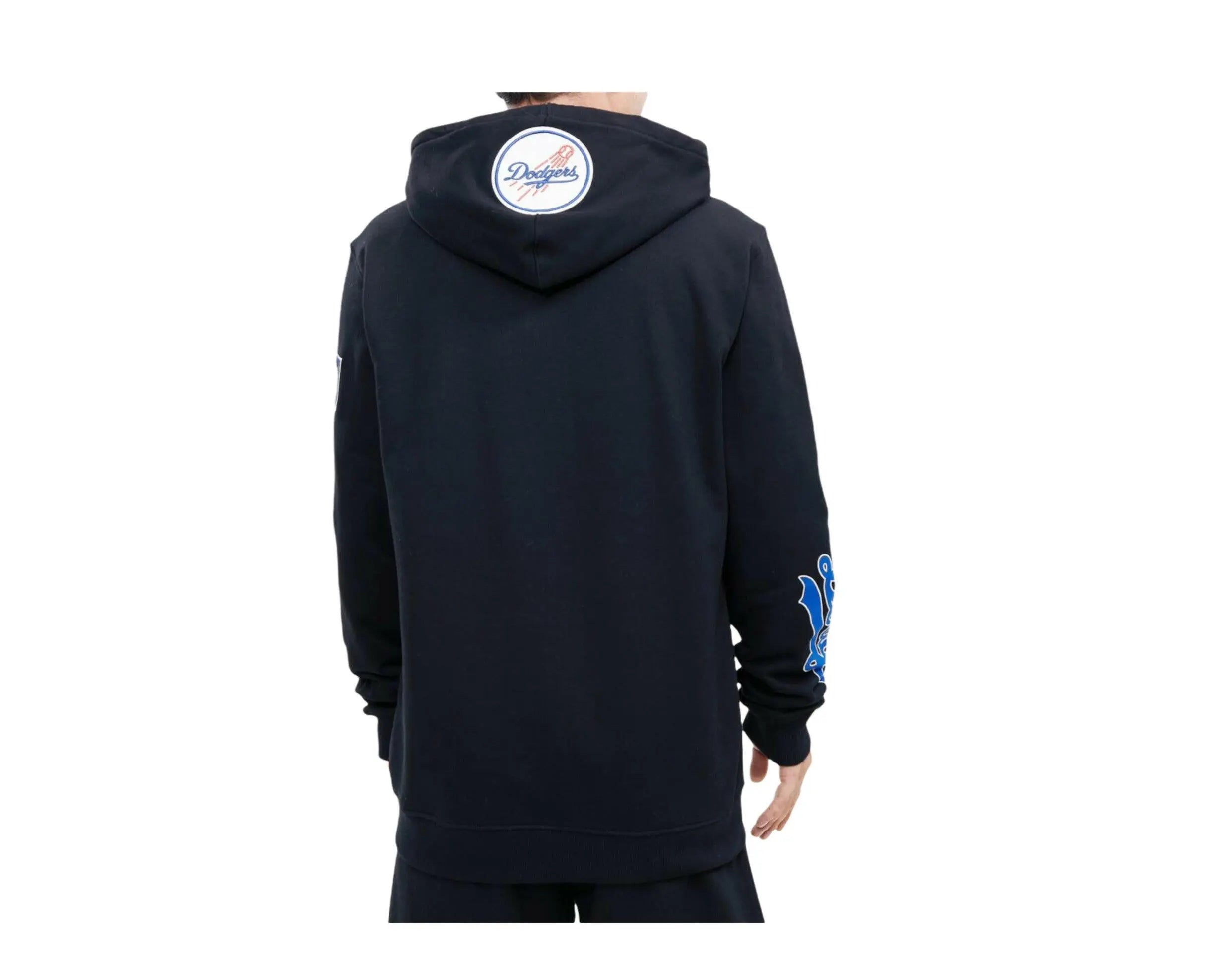 Pro Standard MLB Los Angeles Dodgers Stacked Logo Men Pullover Hoodie Black 4
