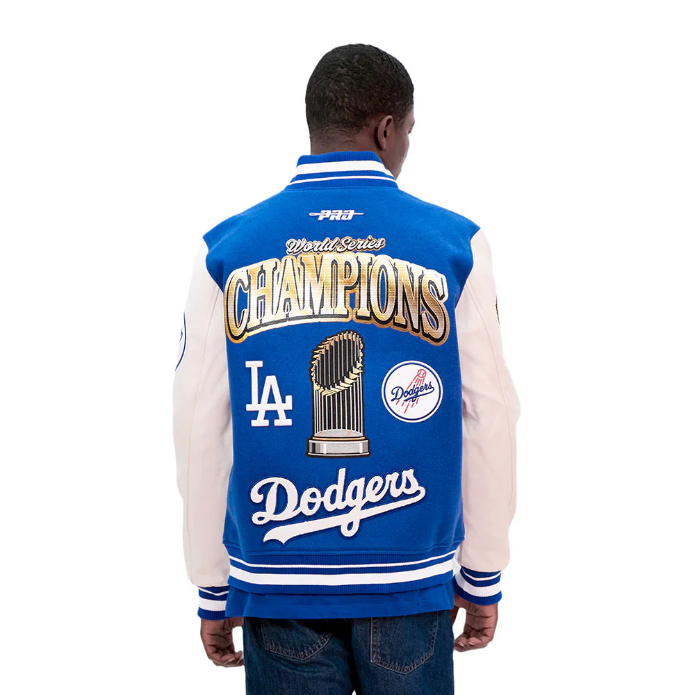 Pro Standard LA Dodgers World Series Wool Varsity Jacket - Royal Blue 2