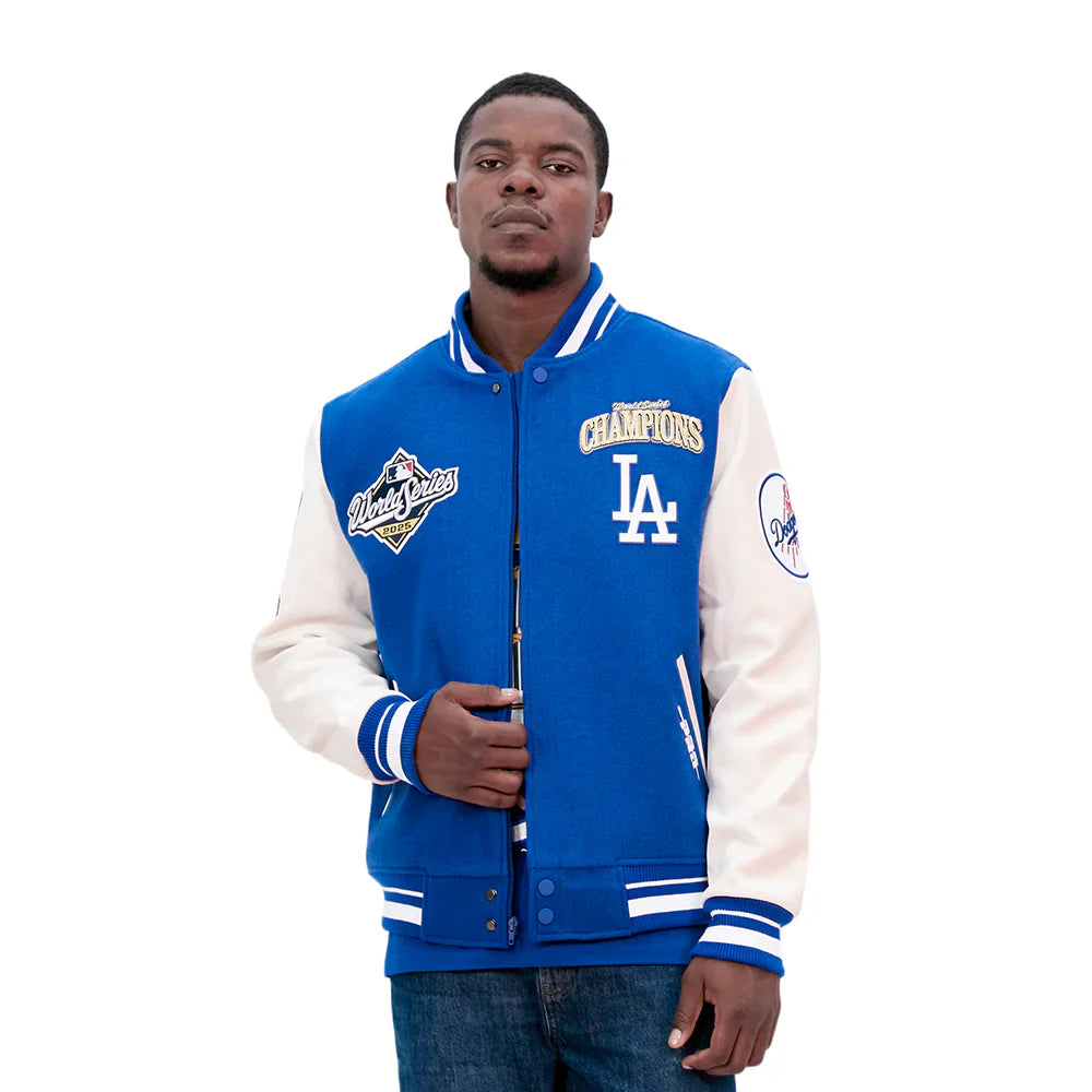 Pro Standard LA Dodgers World Series Wool Varsity Jacket - Royal Blue 1