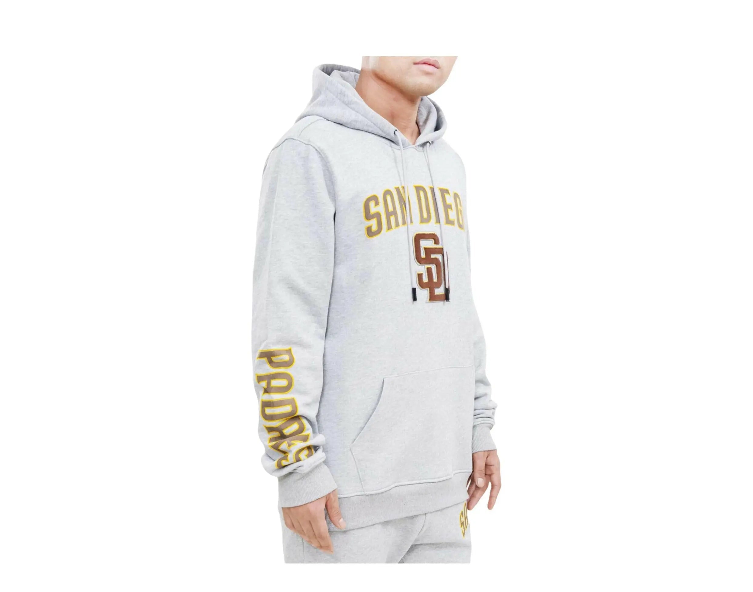 Pro Standard MLB San Diego Padres Stacked Logo Men Pullover Hoodie Heather Grey 3