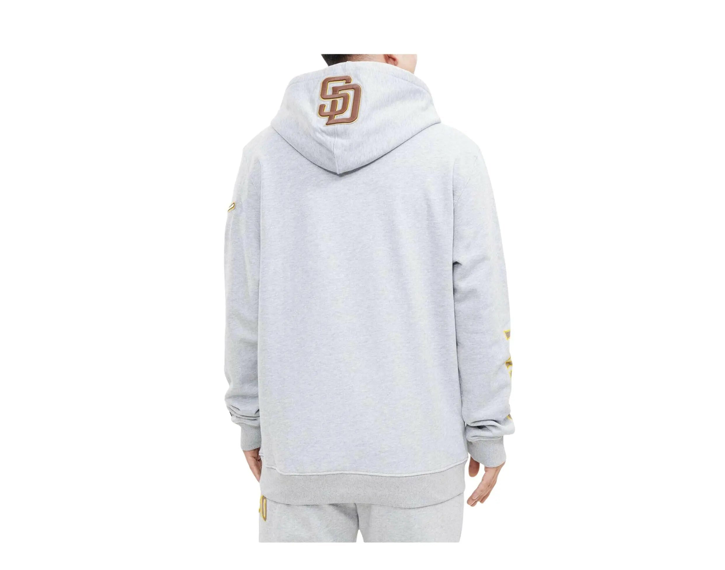 Pro Standard MLB San Diego Padres Stacked Logo Men Pullover Hoodie Heather Grey 4