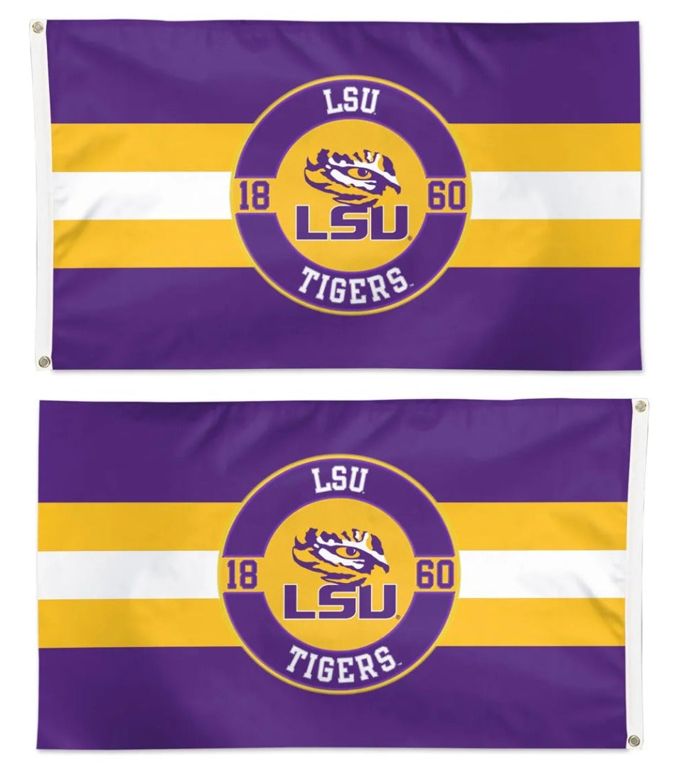 LSU Tigers 2 Sided 3x5 Embroidered Flag