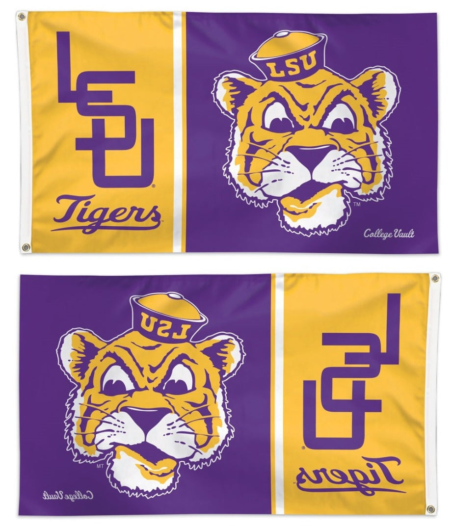LSU Tigers Flag 3x5 College Vault Logo Throwback