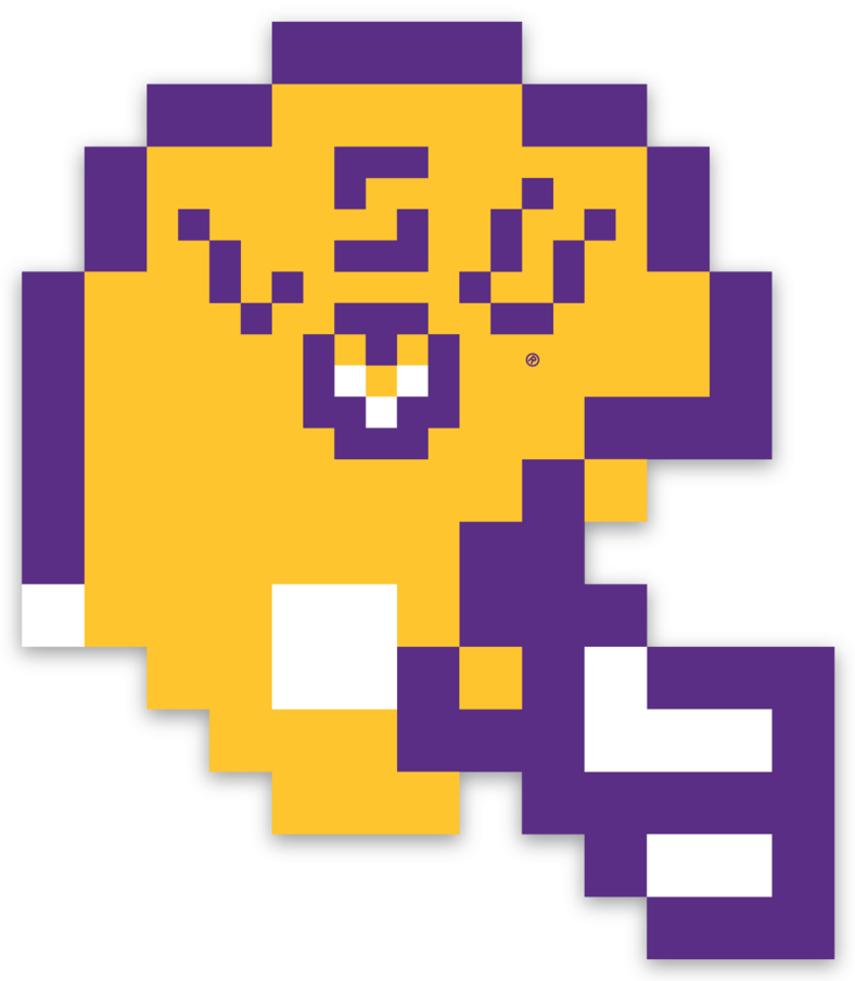 LSU Vintage 8-Bit Football Helmet Sticker