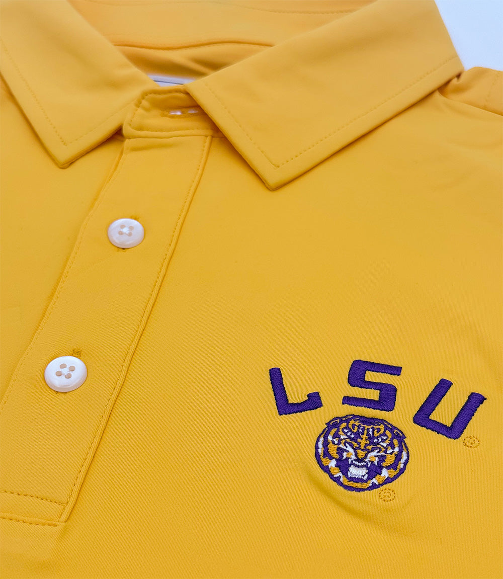 LSU Football Helmet Logo Performance Polo 3