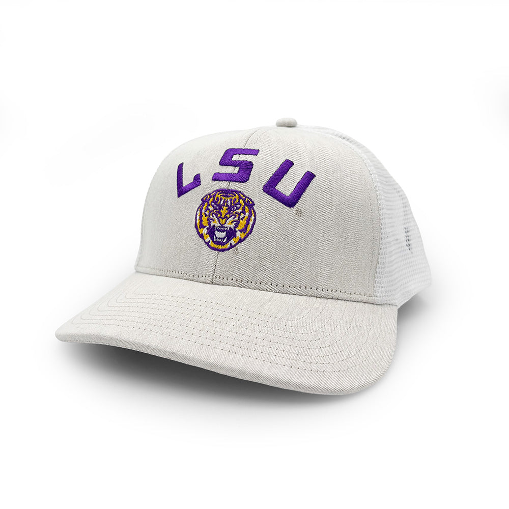 LSU Football Helmet Logo Trucker Hat, Gray