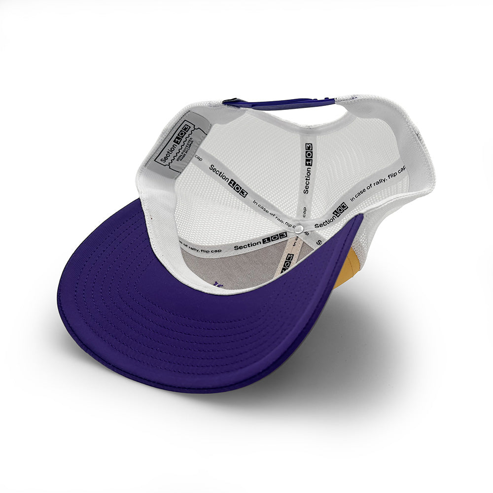 LSU Football Helmet Logo Trucker Hat, Gold and Purple 4