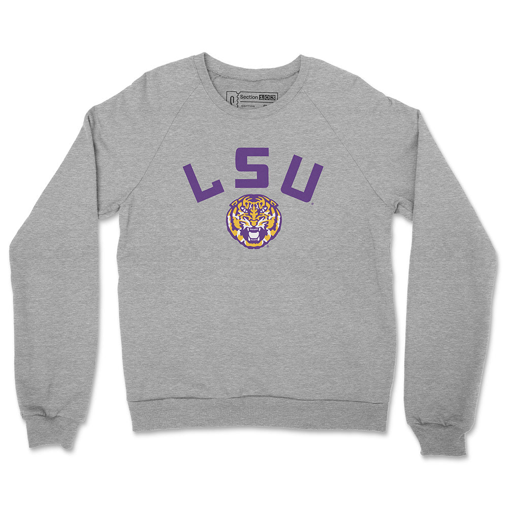 LSU Football Helmet Logo Crewneck Sweatshirt