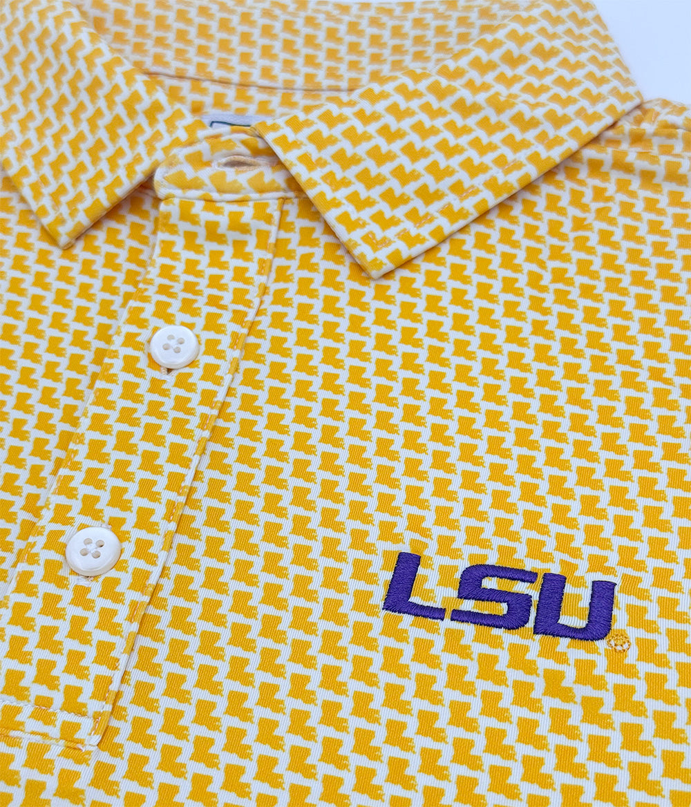 LSU Map Pattern Performance Polo 3