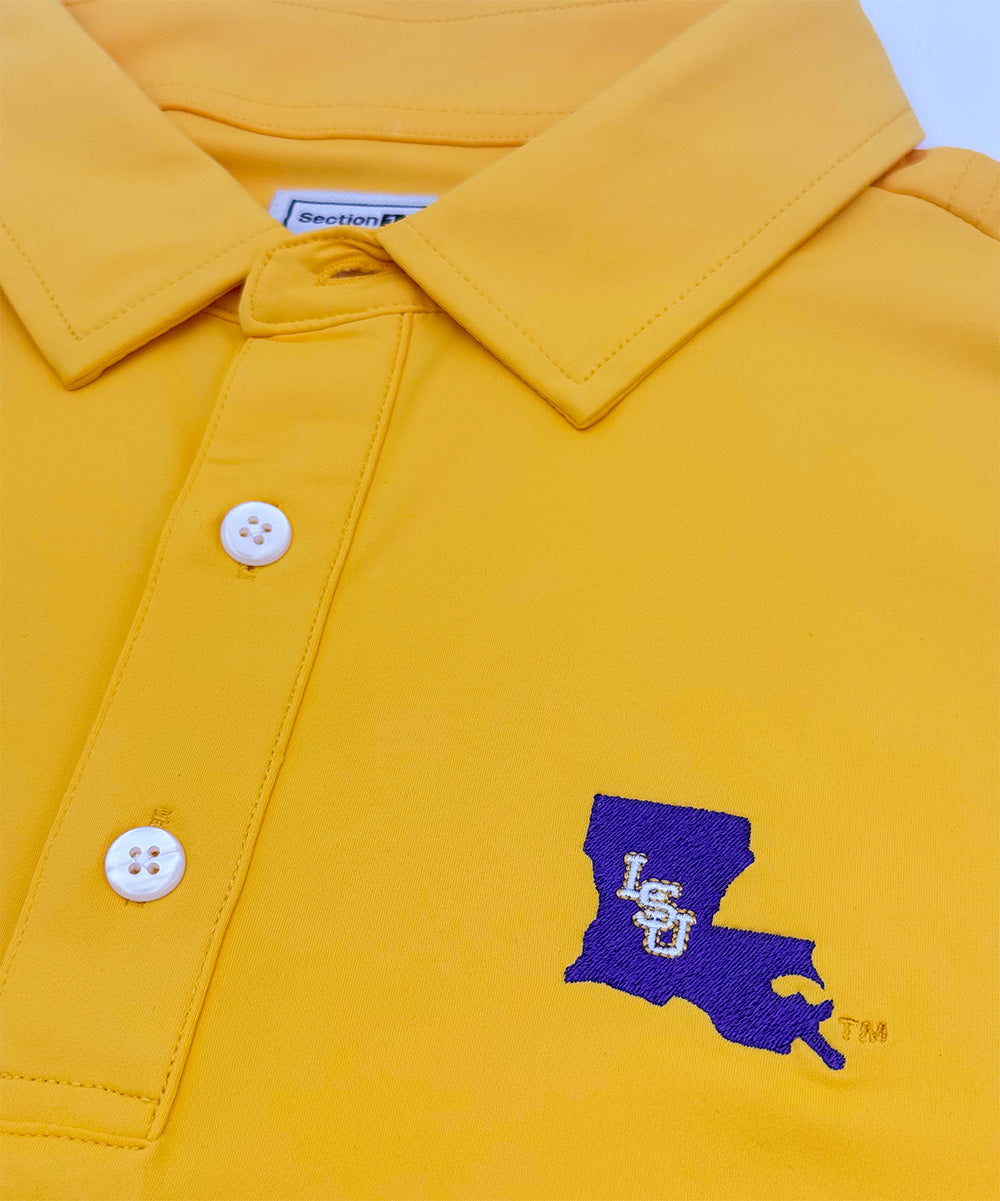 LSU Baseball Map Logo Performance Polo 3