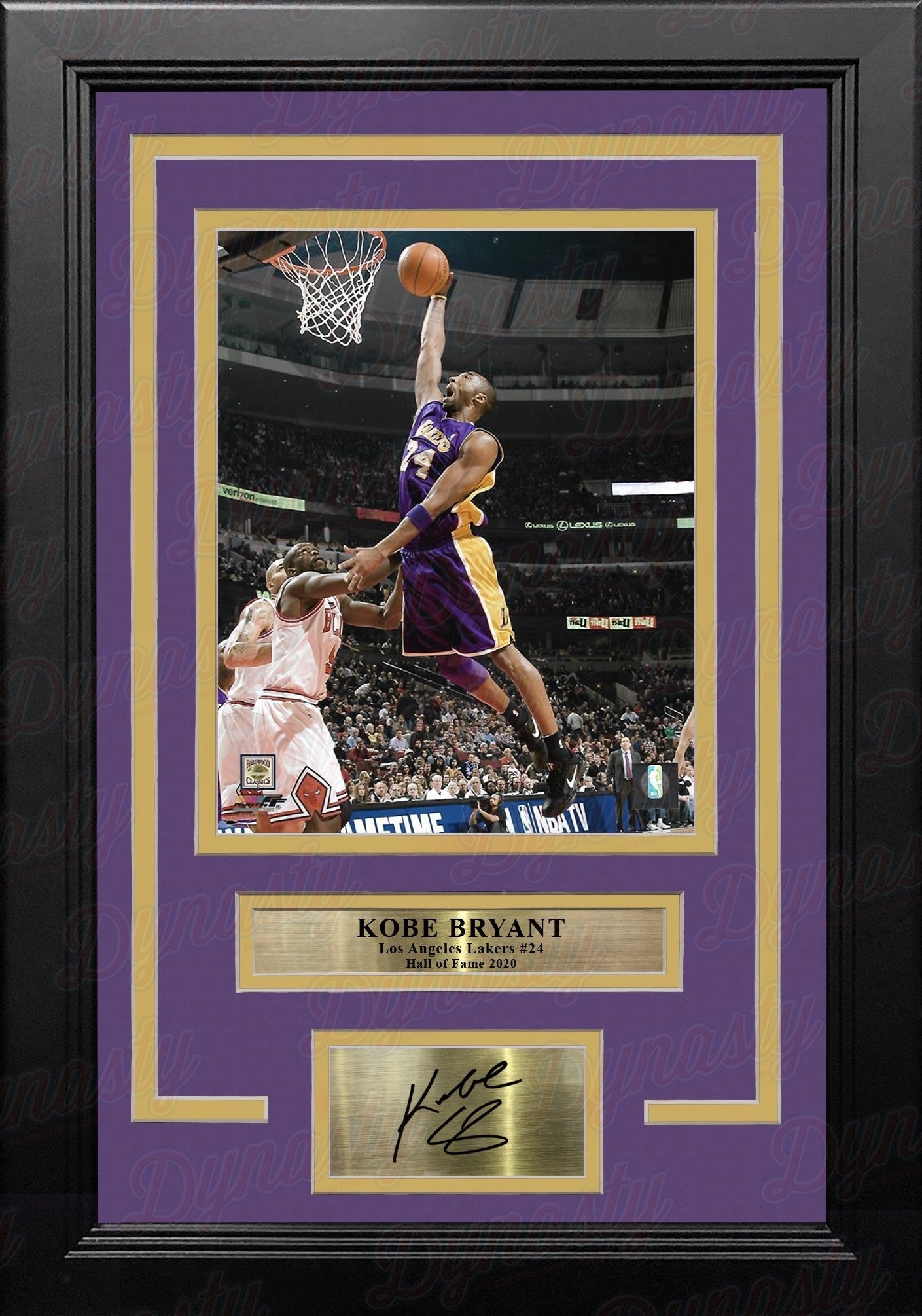 Kobe Bryant Slam Dunk Los Angeles Lakers 8" x 10" Framed Basketball Photo with Engraved Autograph 1