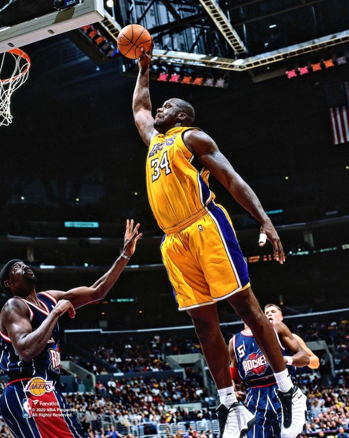 Shaquille O'Neal v. Rockets Los Angeles Lakers 8" x 10" Basketball Photo 1