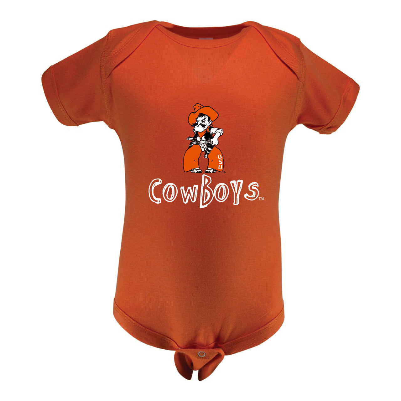 Oklahoma State Infant Lap Shoulder Creeper Print | Two Feet Ahead