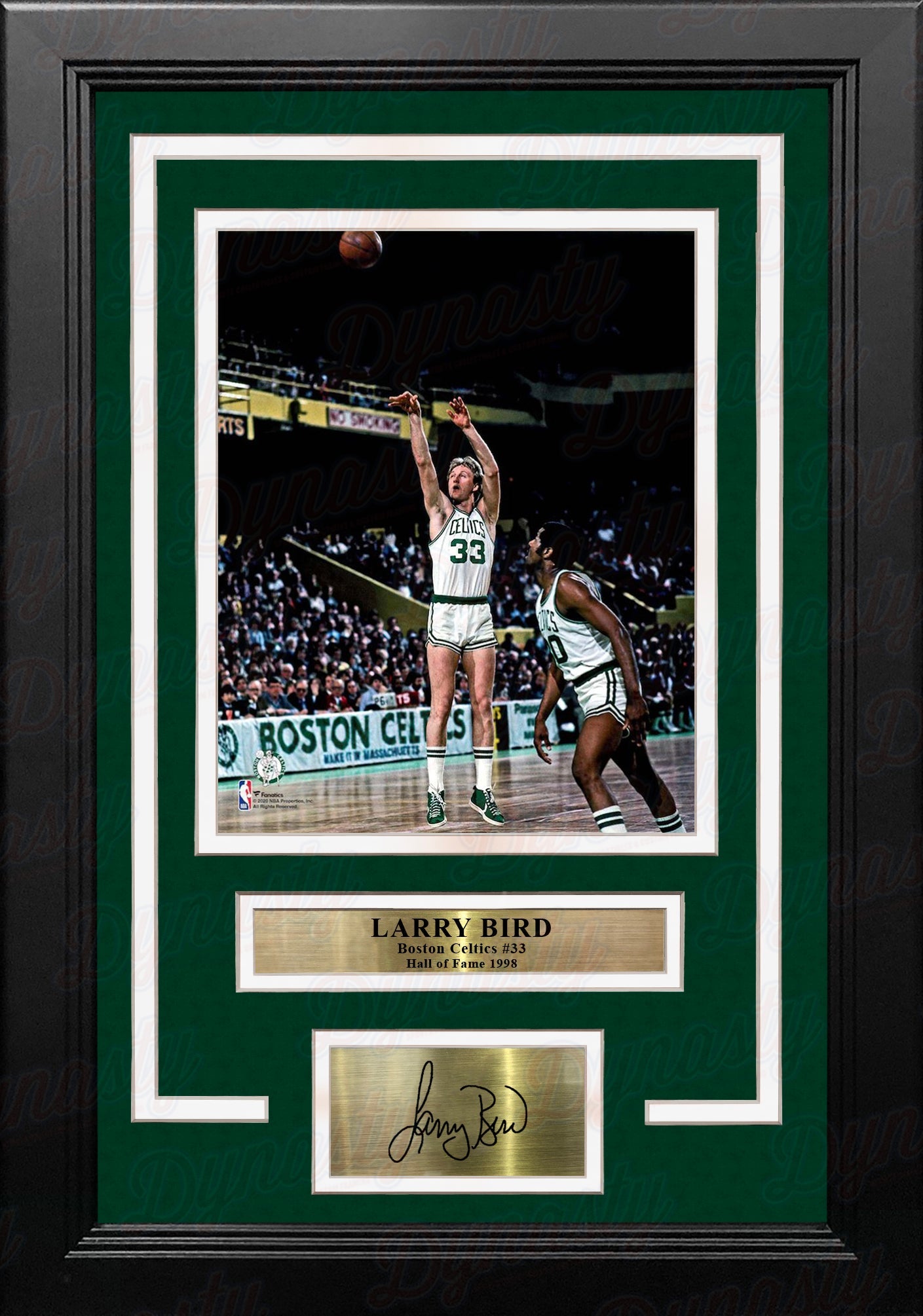 Larry Bird in Action Boston Celtics 8" x 10" Framed Basketball Photo with Engraved Autograph 1