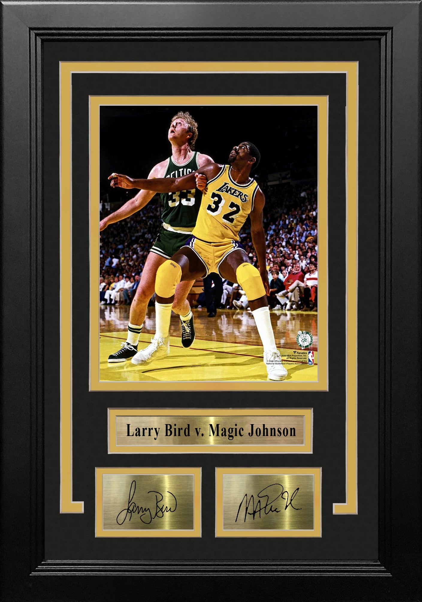 Larry Bird v. Magic Johnson 8" x 10" Framed Basketball Photo with Engraved Autographs 2