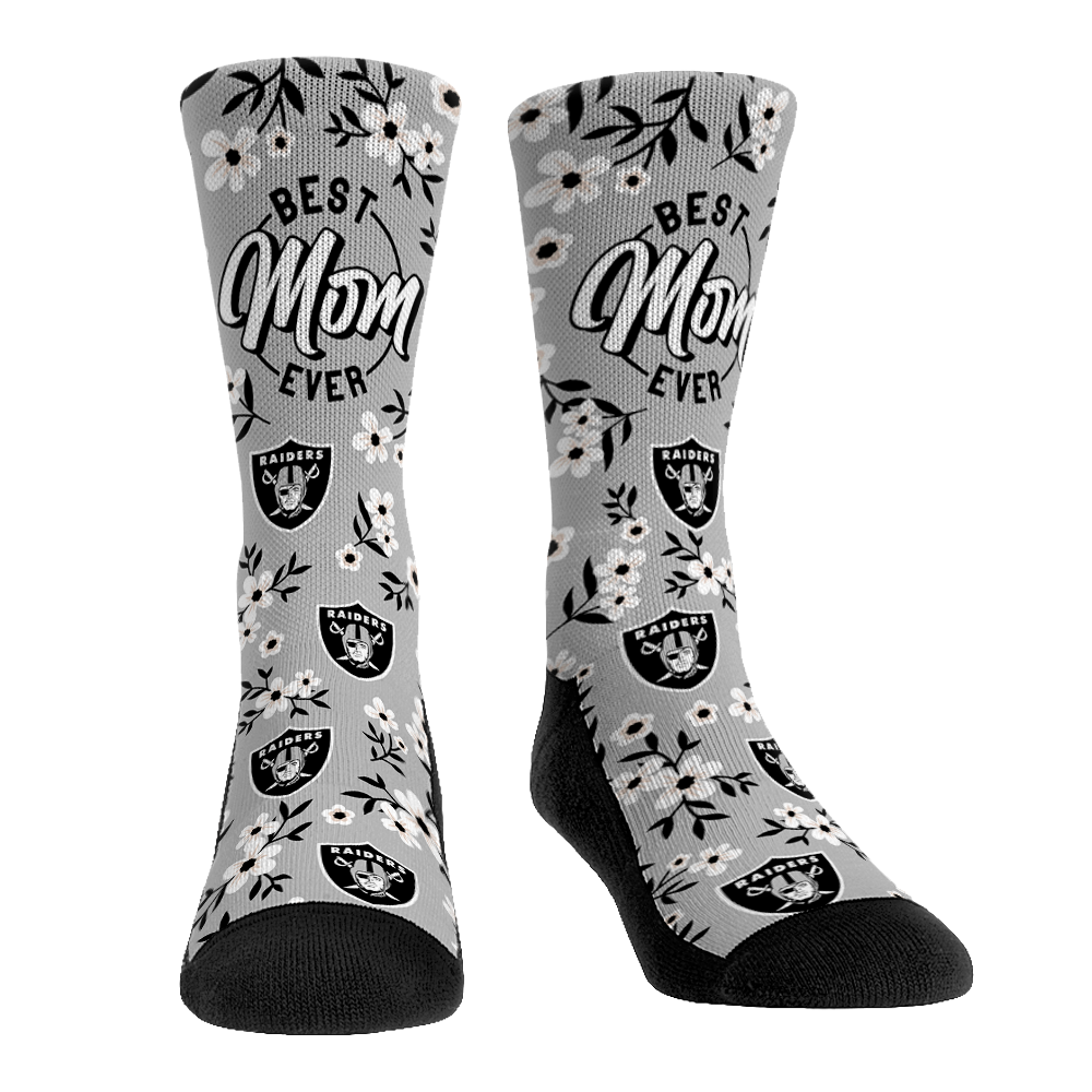 Las Vegas Raiders - Best Mom Floral | Rock 'Em Socks 1