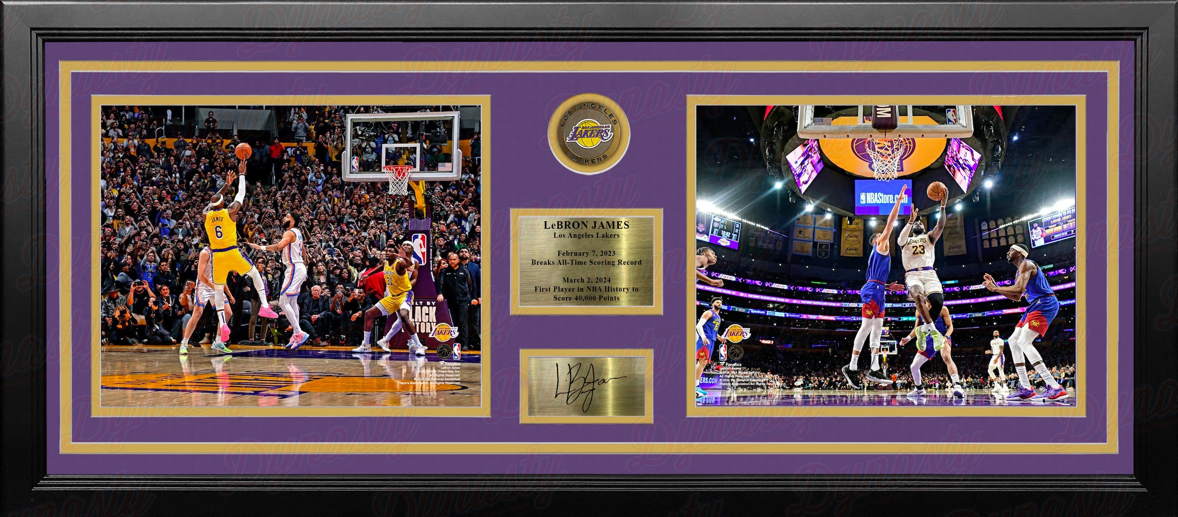 LeBron James Scoring Records Los Angeles Lakers 8x10 Framed Basketball Photo with Engraved Autograph 2