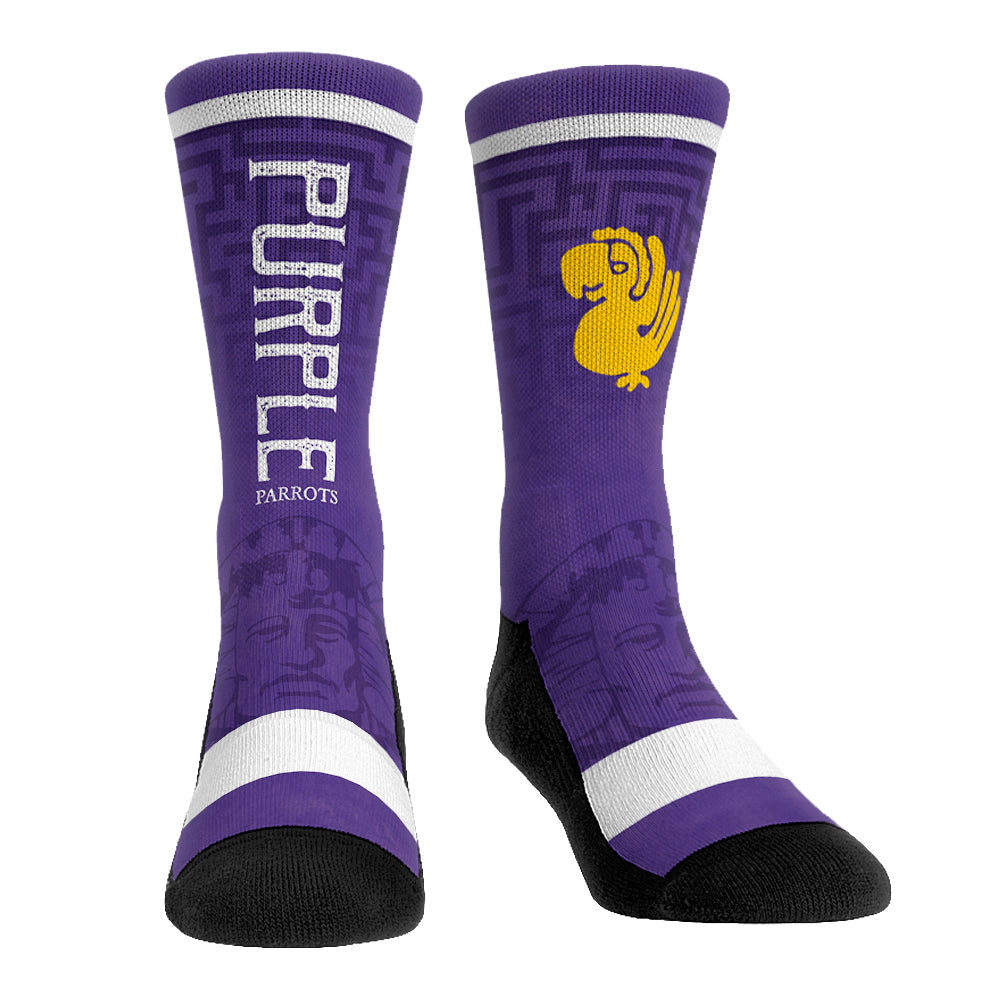 Legends of the Hidden Temple - Jersey Series  - Purple Parrots | Rock 'Em Socks