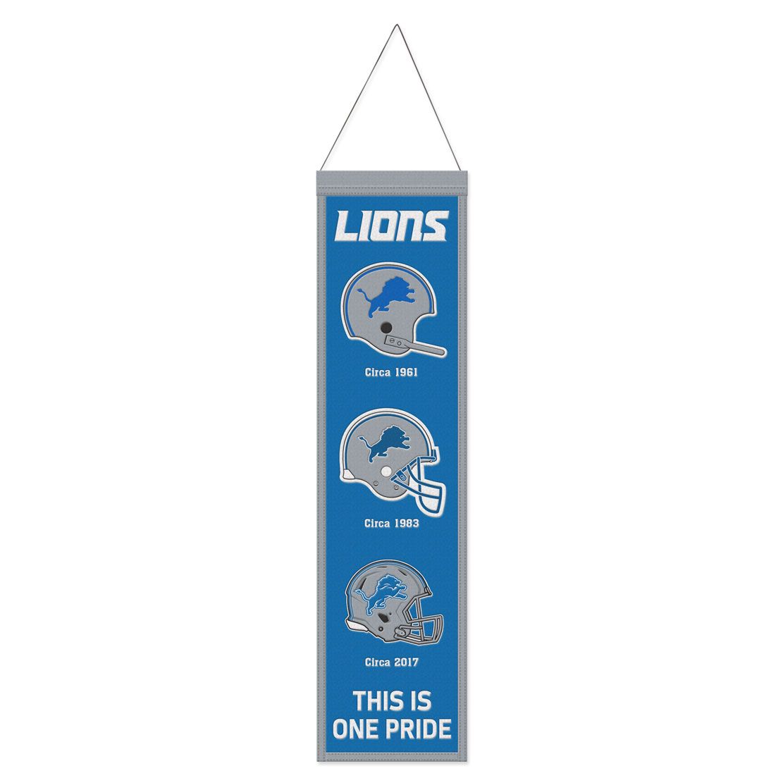 Detroit Lions 8" x 32" Wool Banner 1