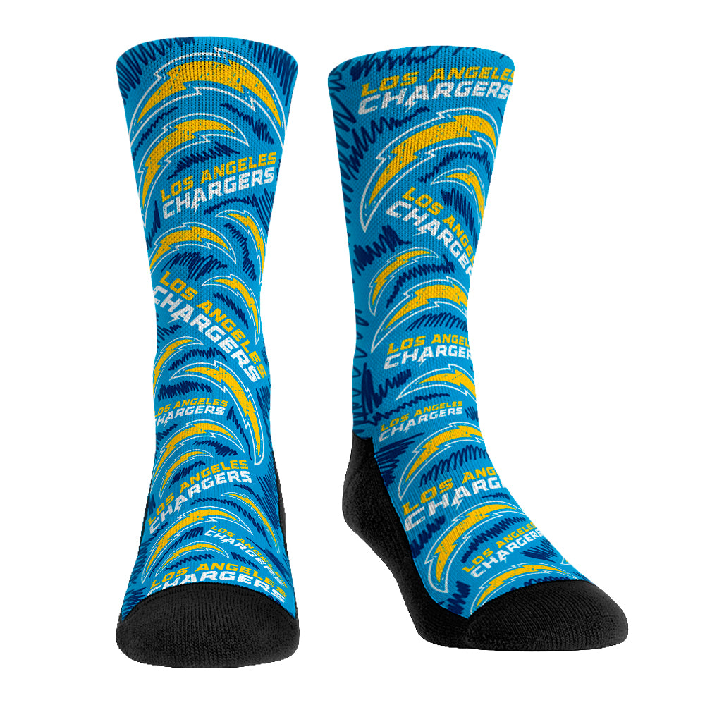 Los Angeles Chargers - Logo Sketch (Powder Blue) | Rock 'Em Socks 1