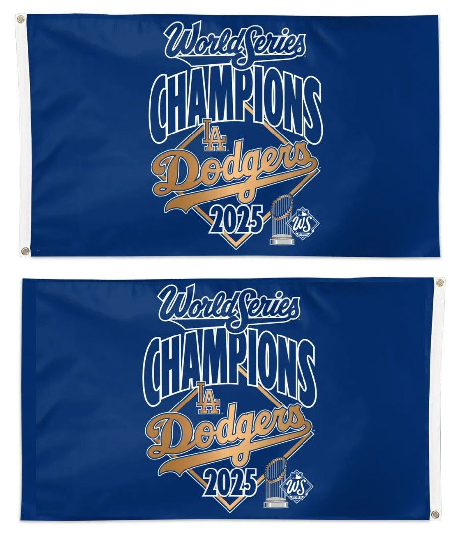 Los Angeles Dodgers 2025 World Series Champions 2 Sided 3x5 Flag