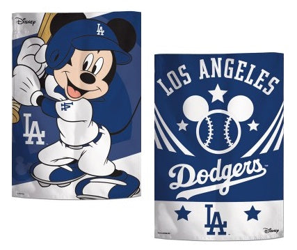 Los Angeles Dodgers Garden Flag 2 Sided Mickey Mouse