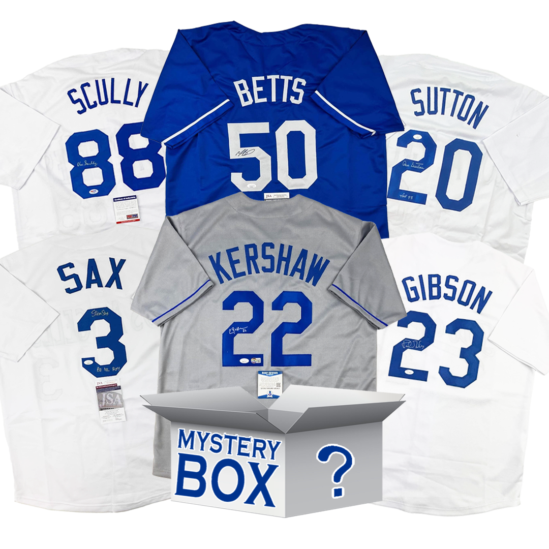 Autographed/Signed Los Angeles Baseball Jersey Mystery Box with PSA JSA or Beckett COA 1