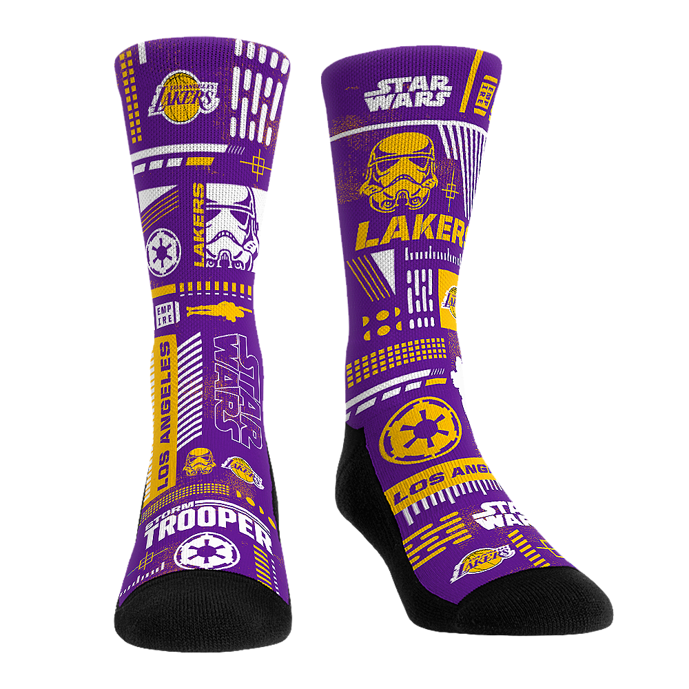 Los Angeles Lakers - Star Wars  - Stormtrooper Pattern | Rock 'Em Socks 1