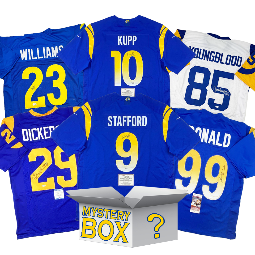 Autographed/Signed Los Angeles Football Jersey Mystery Box with PSA JSA or Beckett COA 1