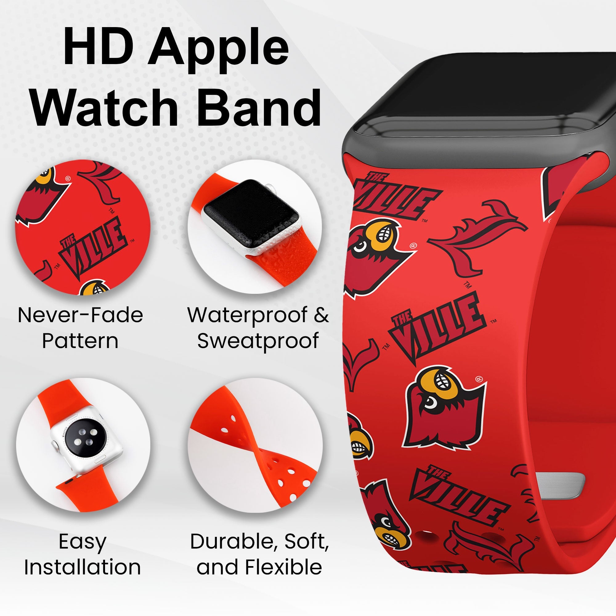 Louisville Cardinals HD Apple Watch Band 11