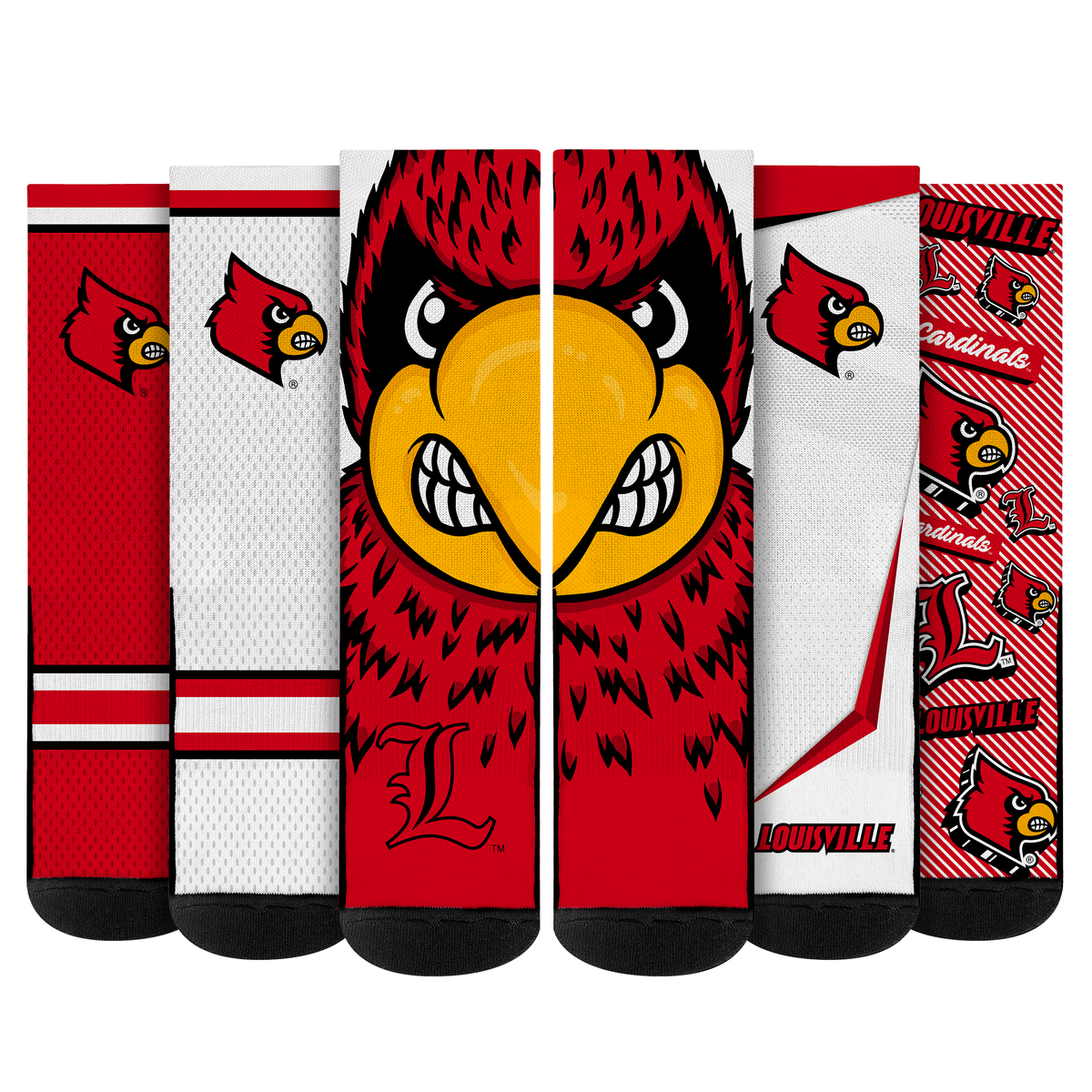 Louisville Cardinals - Super Fan Bundle 5-Pack | Rock 'Em Socks 1