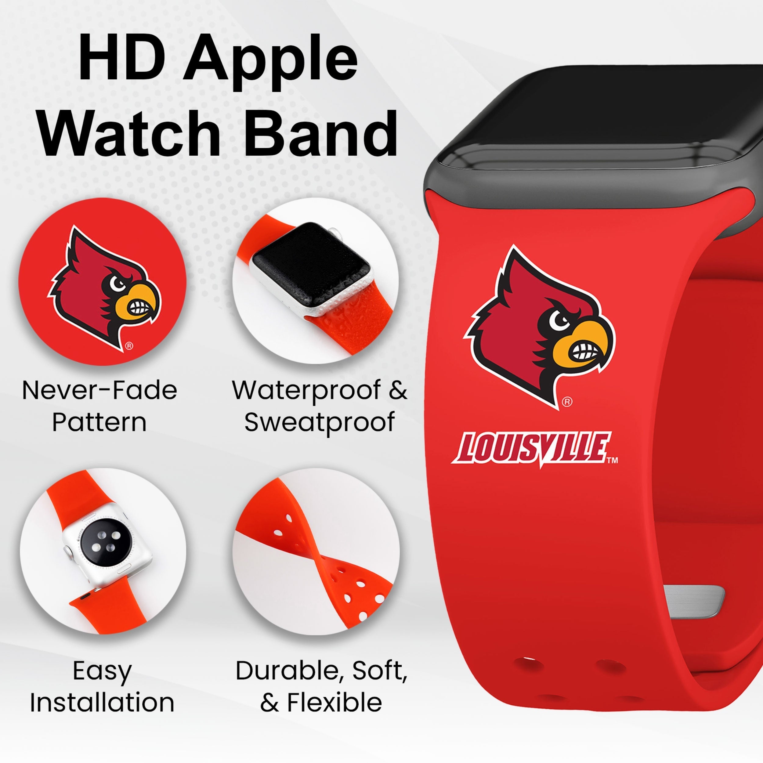 Louisville Cardinals HD Apple Watch Band 14