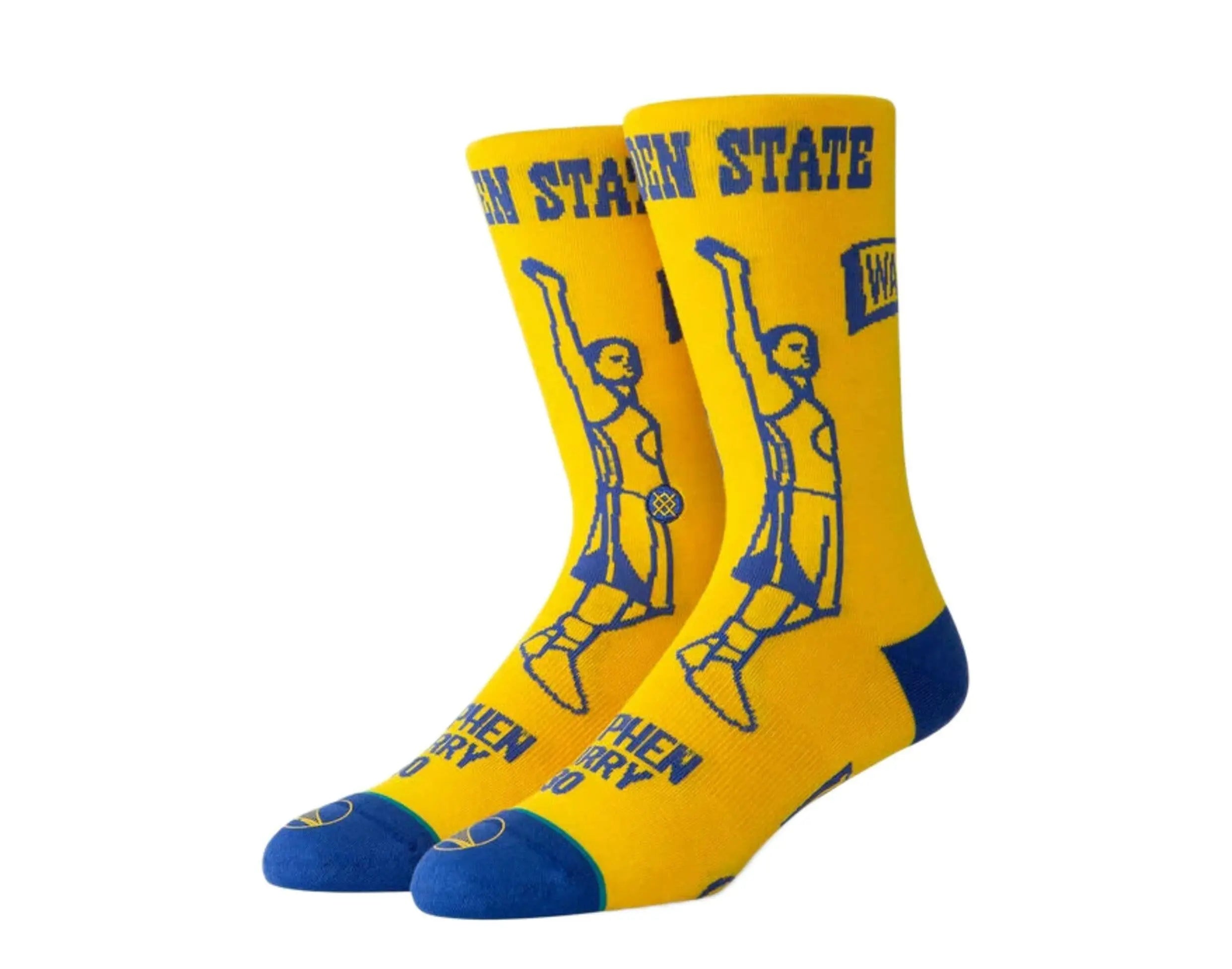 Stance Curry Stencil Crew Socks Yellow/Blue 1
