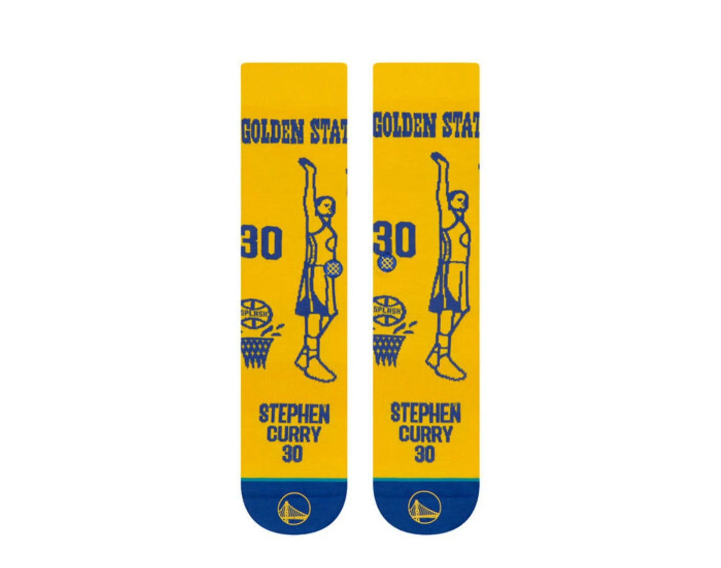 Stance Curry Stencil Crew Socks Yellow/Blue 2