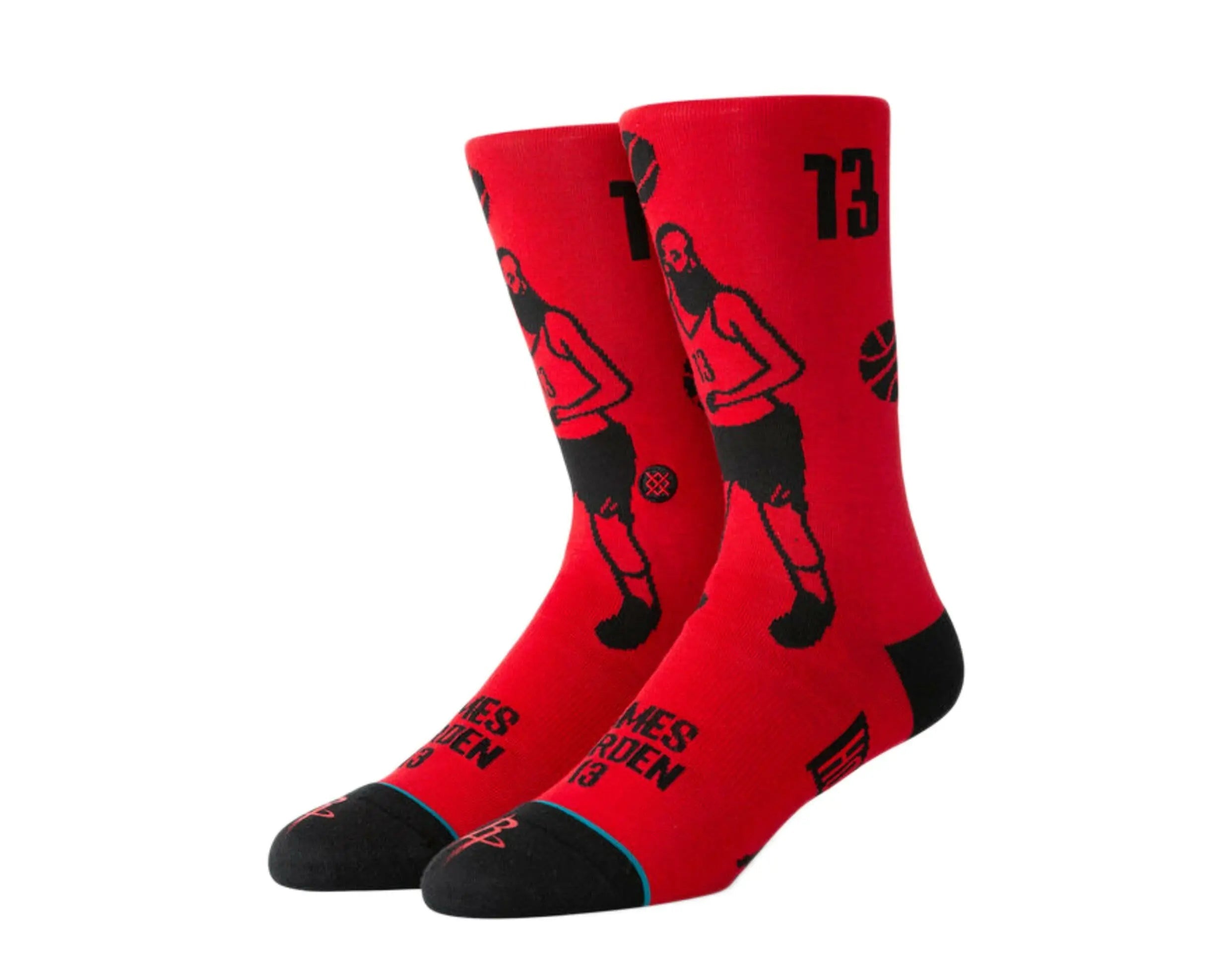 Stance Harden Stencil Crew Socks Red/Black 1