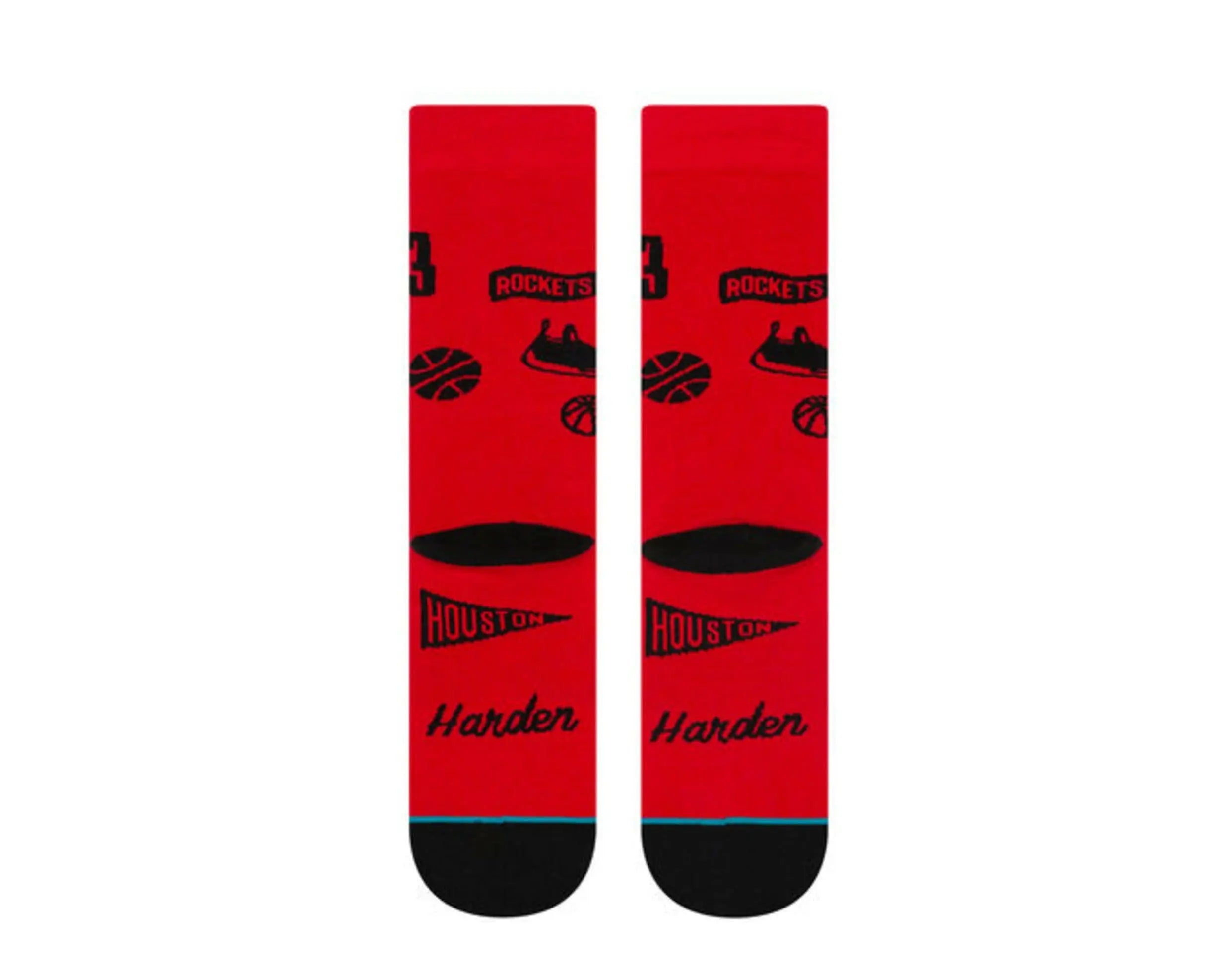 Stance Harden Stencil Crew Socks Red/Black 3