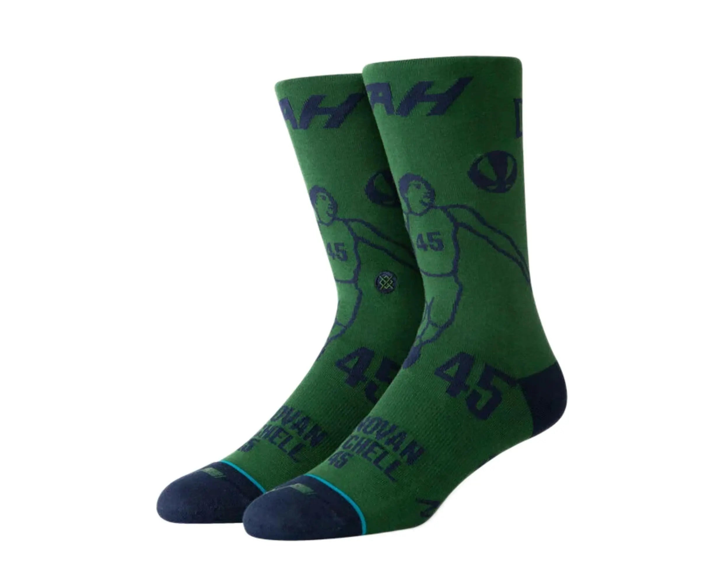 Stance Donovan Stencil Crew Socks Green/Navy 1