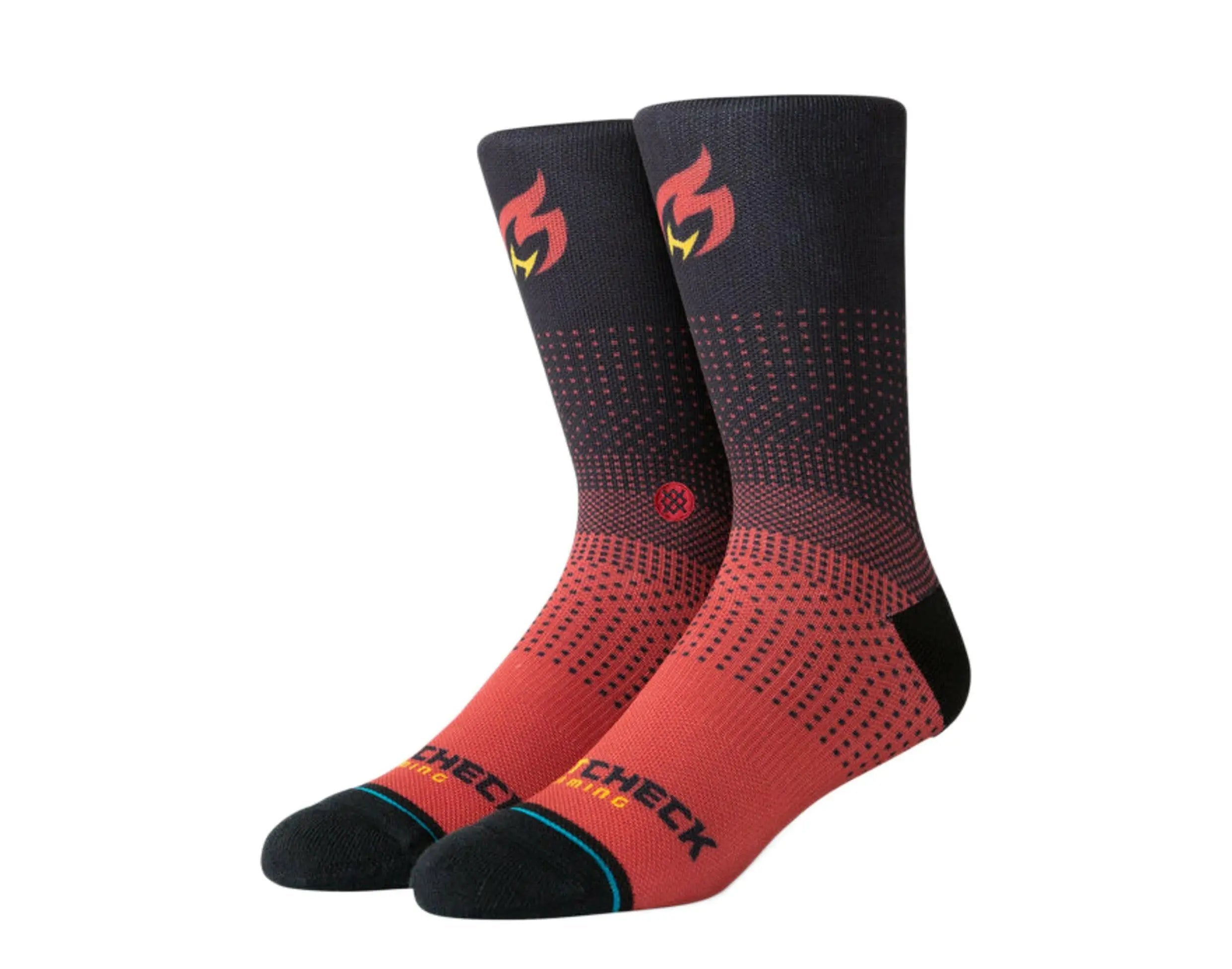 Stance NBA Miami Heat Check Gaming 2K Crew Socks Burgundy 1