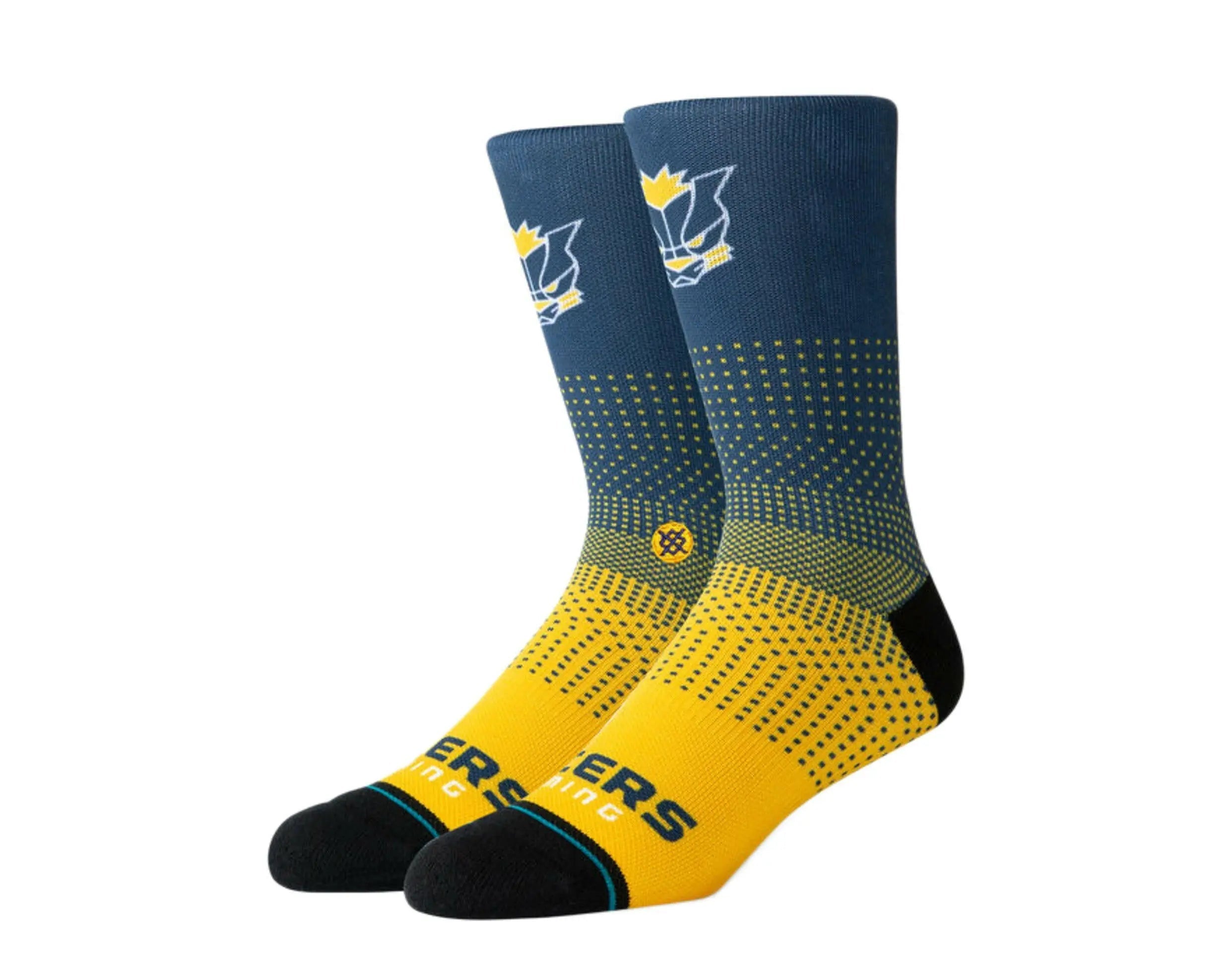 Stance Casual NBA Indiana Pacers Gaming 2K Crew Socks Navy/Yellow 1