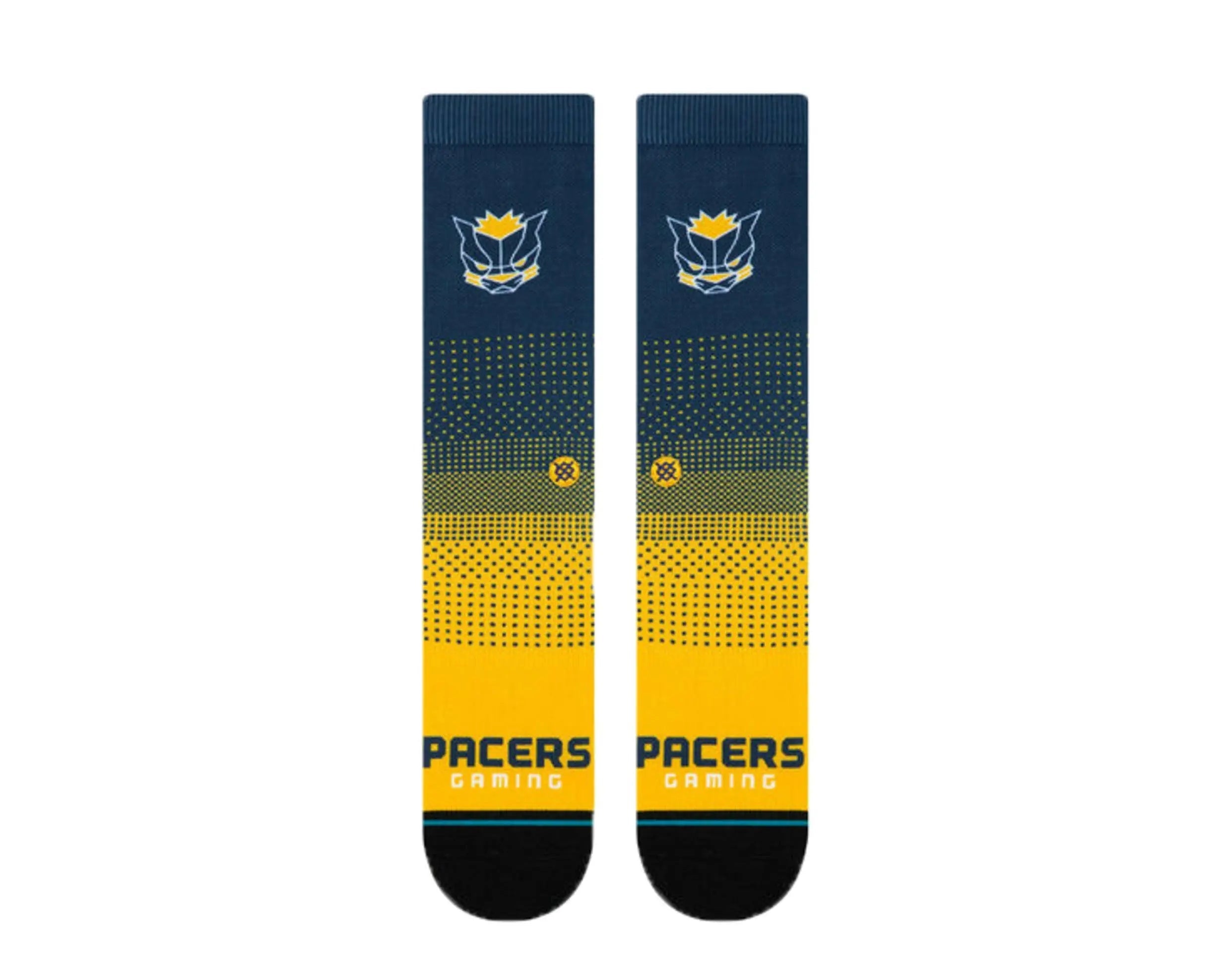 Stance Casual NBA Indiana Pacers Gaming 2K Crew Socks Navy/Yellow 2