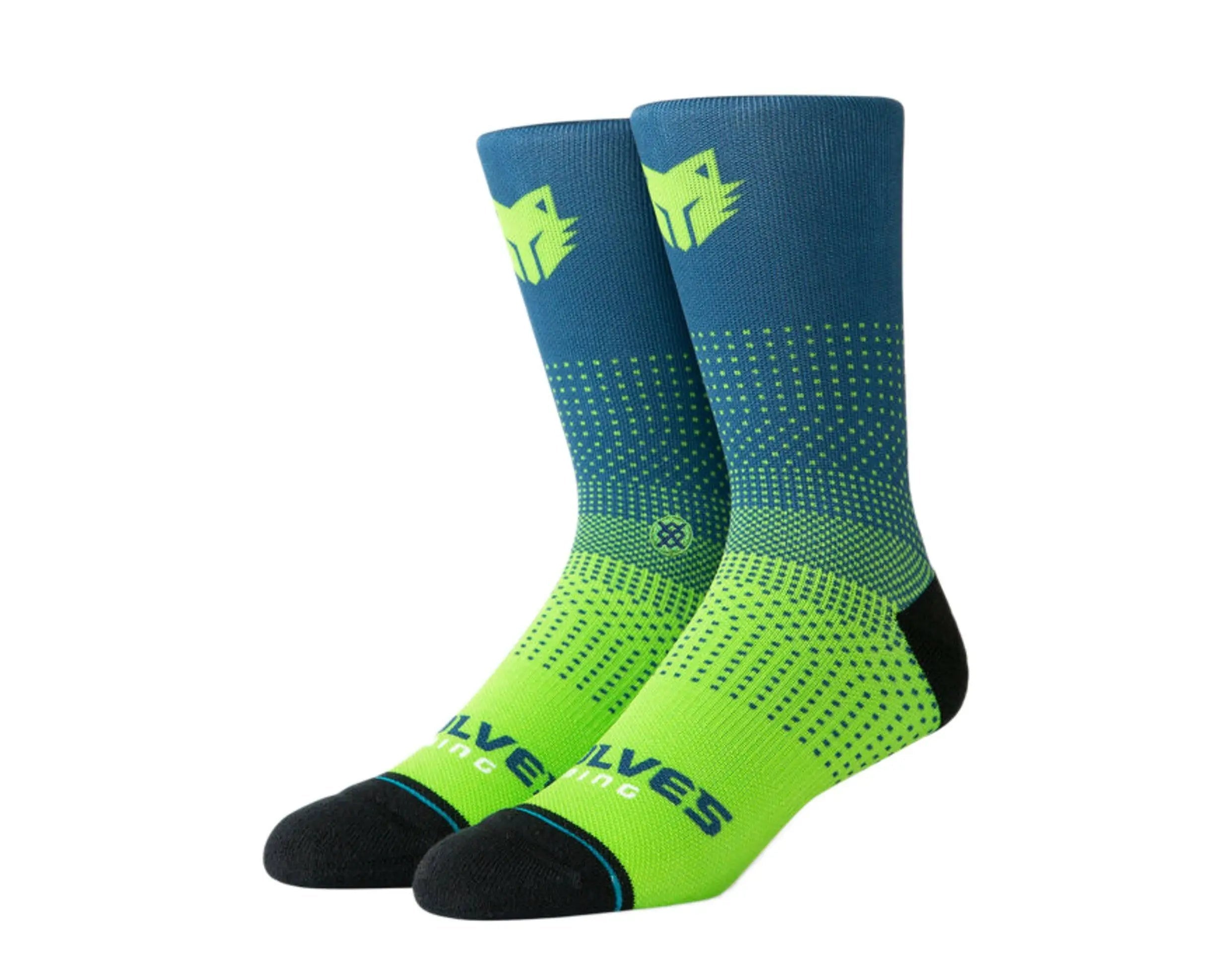 Stance Casual NBA Minnesota Timberwolves Gaming 2K Crew Socks Navy/Green 1