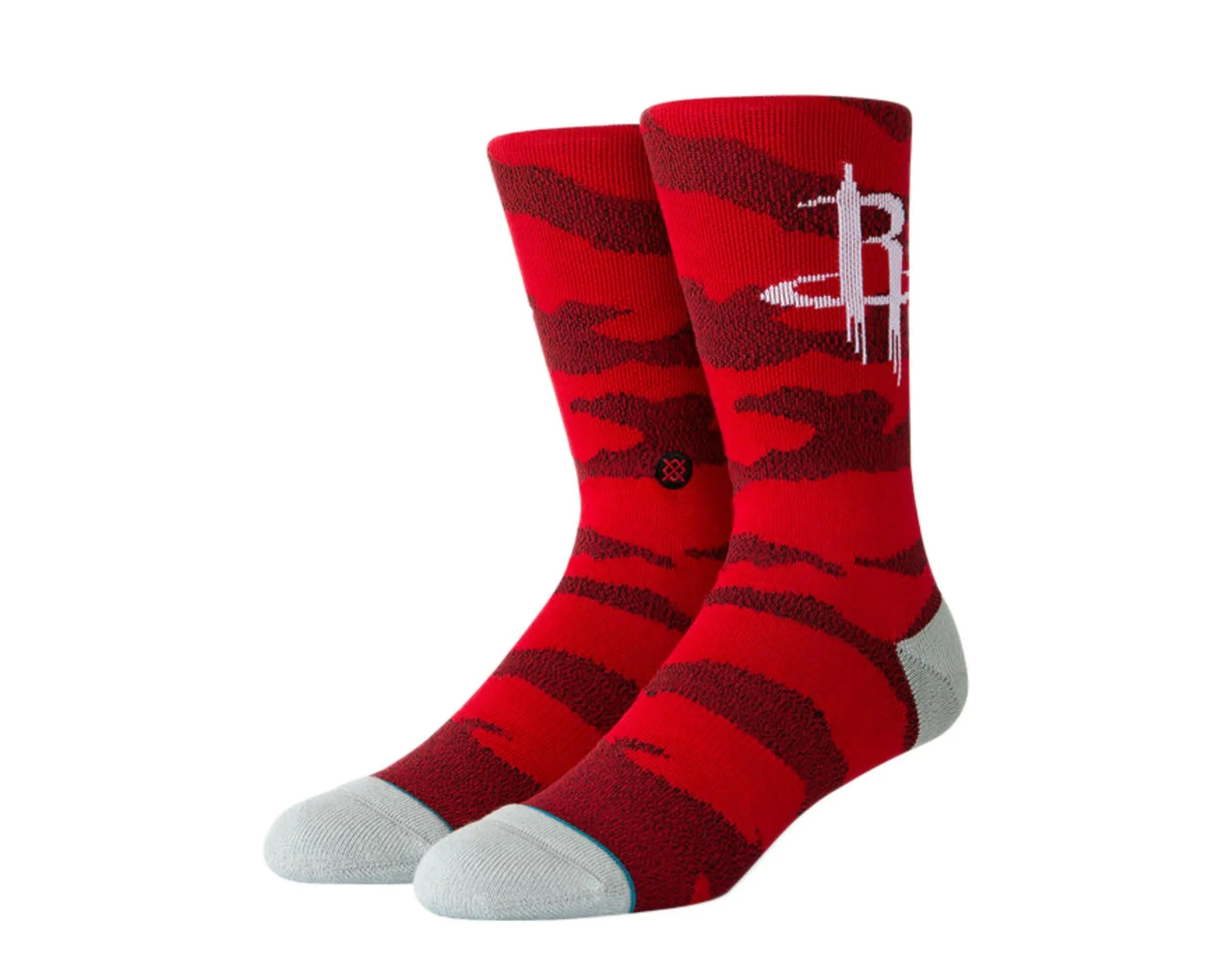 Stance Casual NBA Houston Rockets Camo Melange Men Crew Socks Red 1