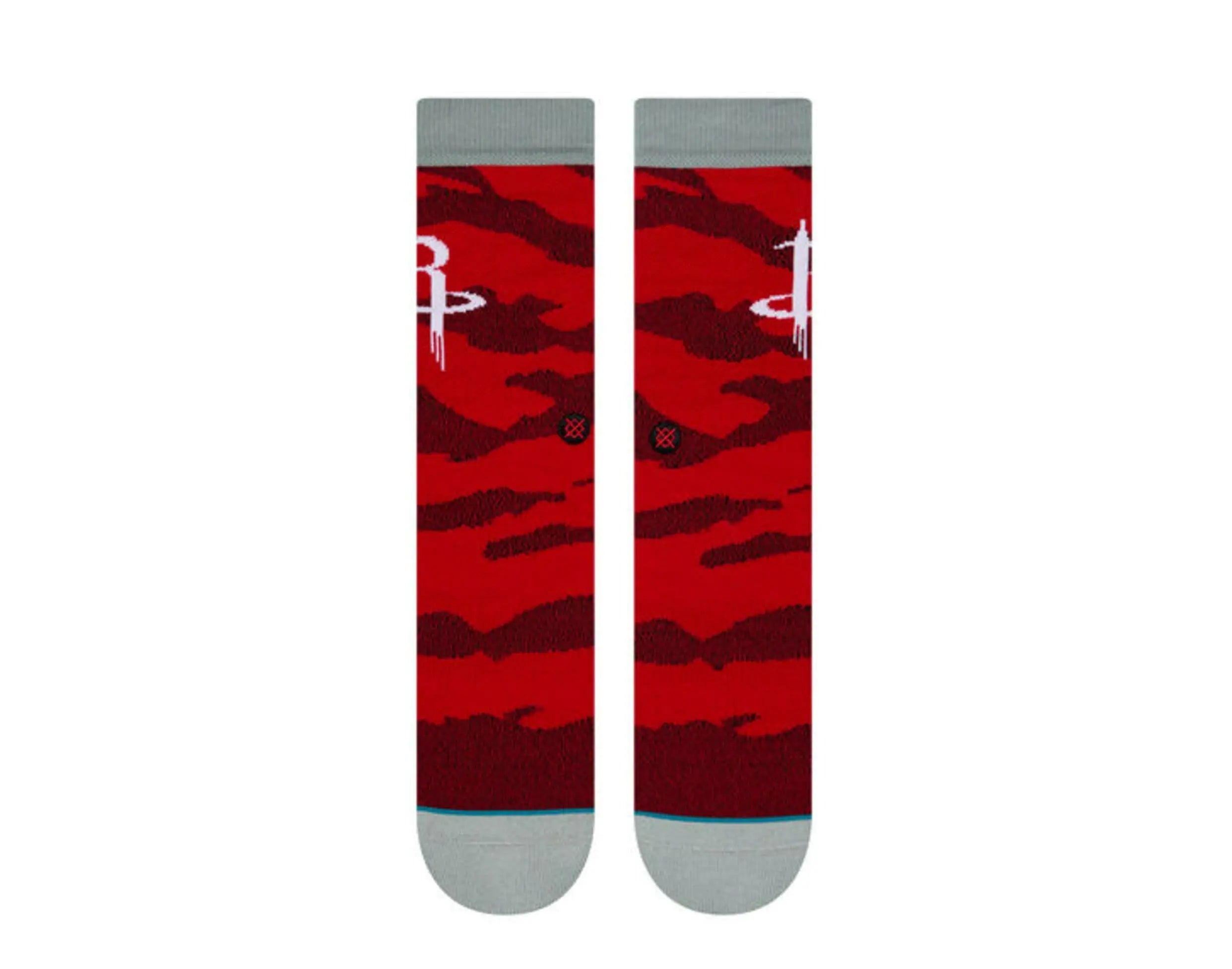Stance Casual NBA Houston Rockets Camo Melange Men Crew Socks Red 2