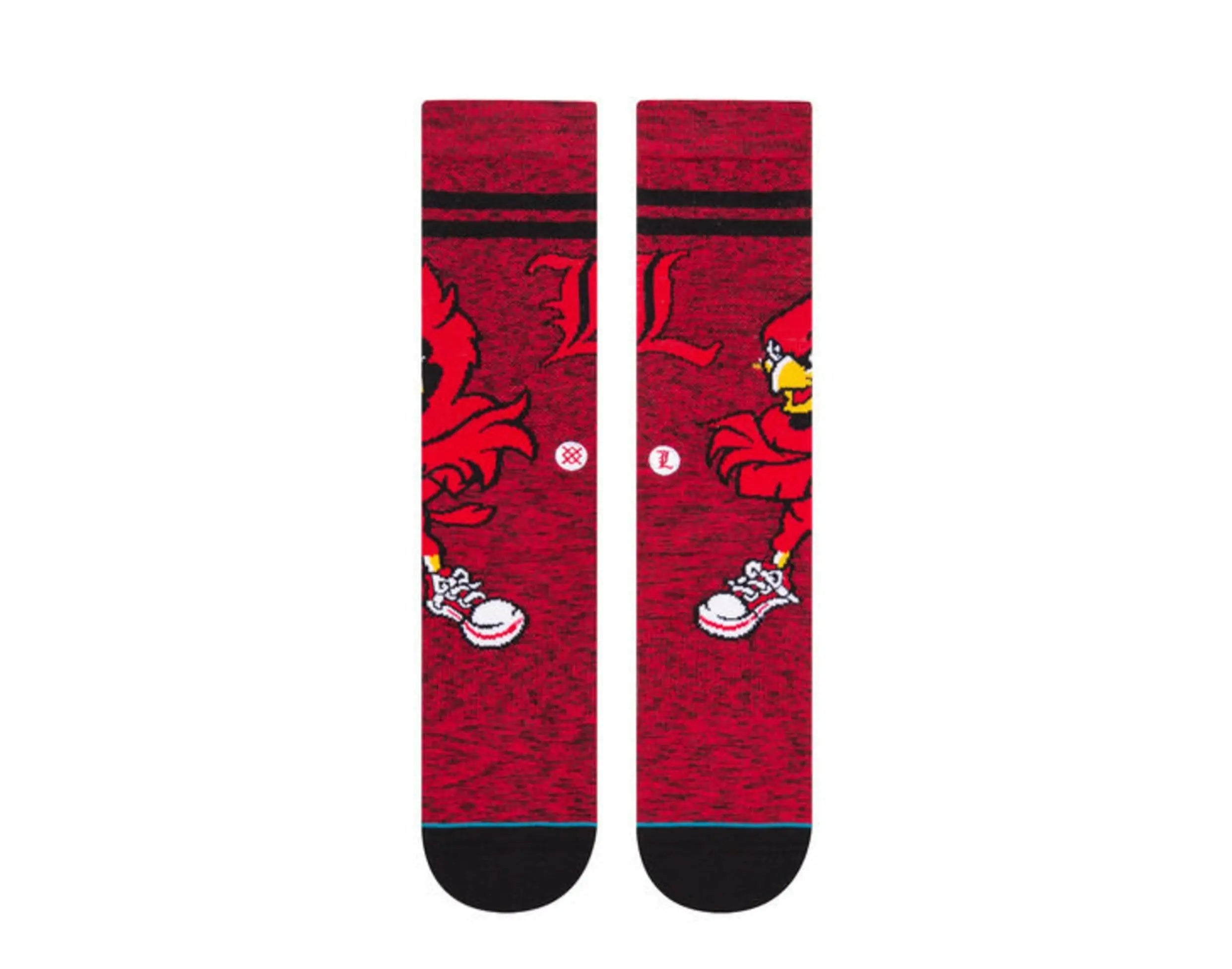 Stance NCAA Louisville Louie Character Crew Socks Red 2