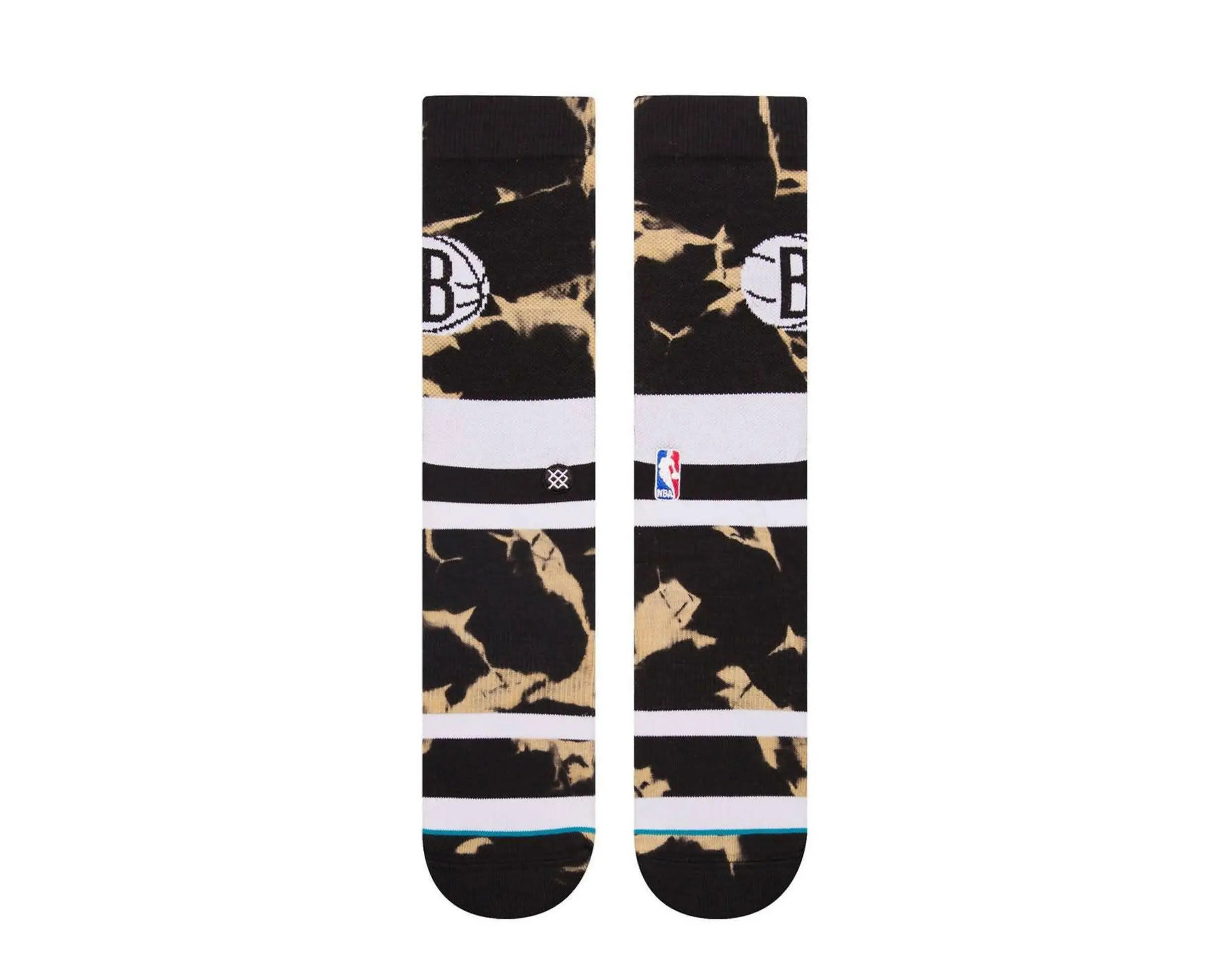 Stance Casual NBA Brooklyn Nets Acid Wash Men Crew Socks Black 2
