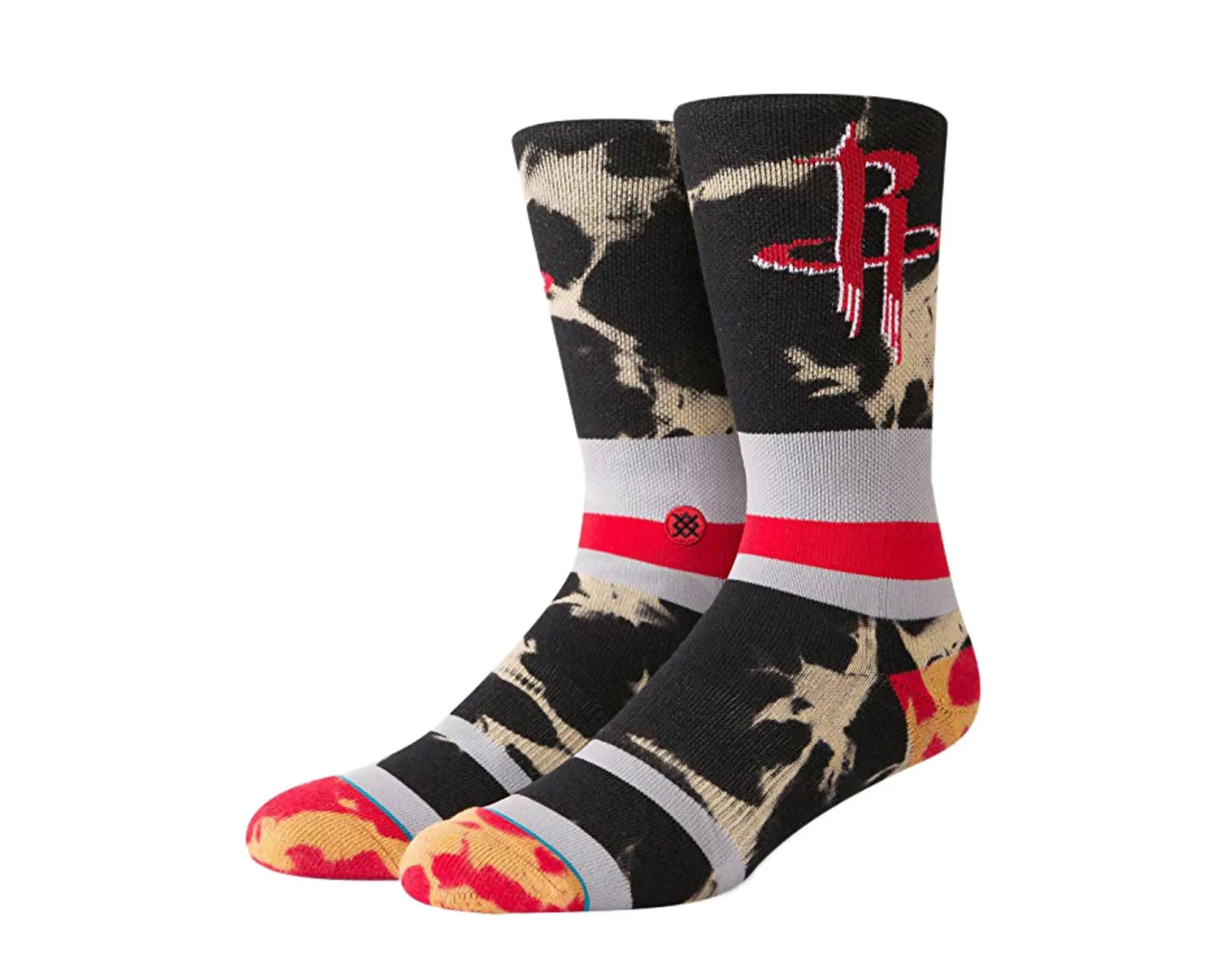 Stance Casual NBA Houston Rockets Acid Wash Men Crew Socks Red/Black 1