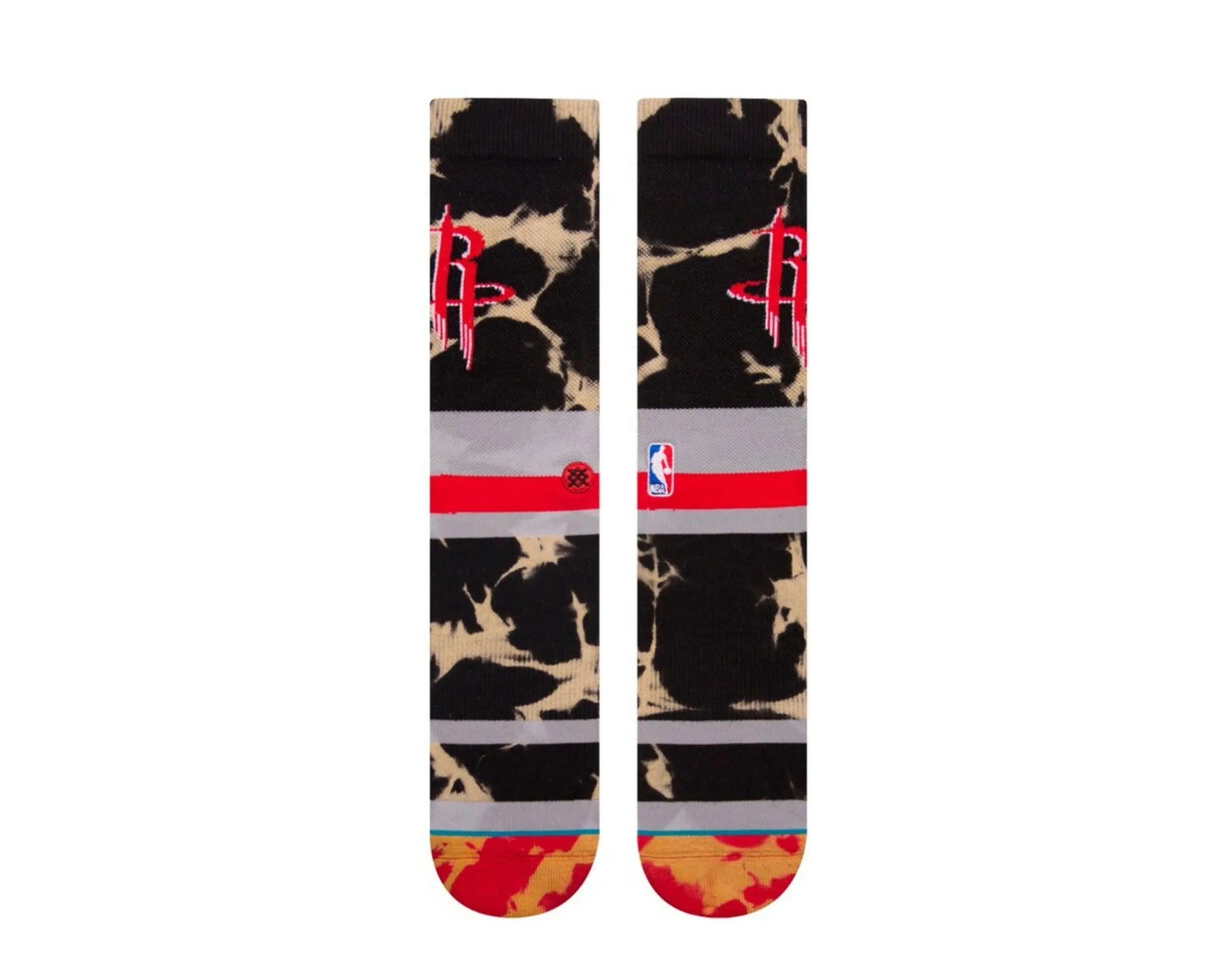 Stance Casual NBA Houston Rockets Acid Wash Men Crew Socks Red/Black 2