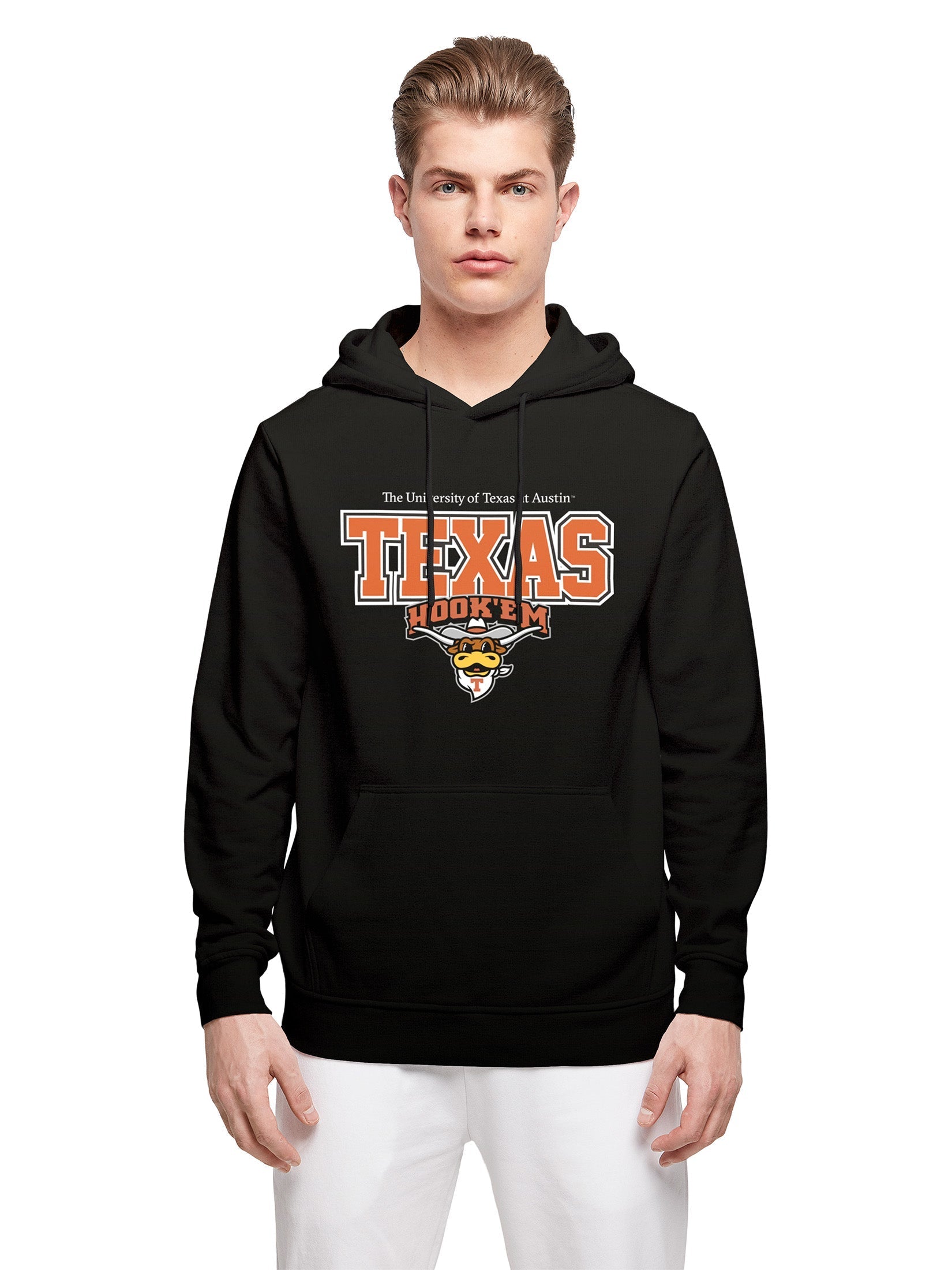 University of Texas Hook'em Graphic Print Hoodie - Black 1